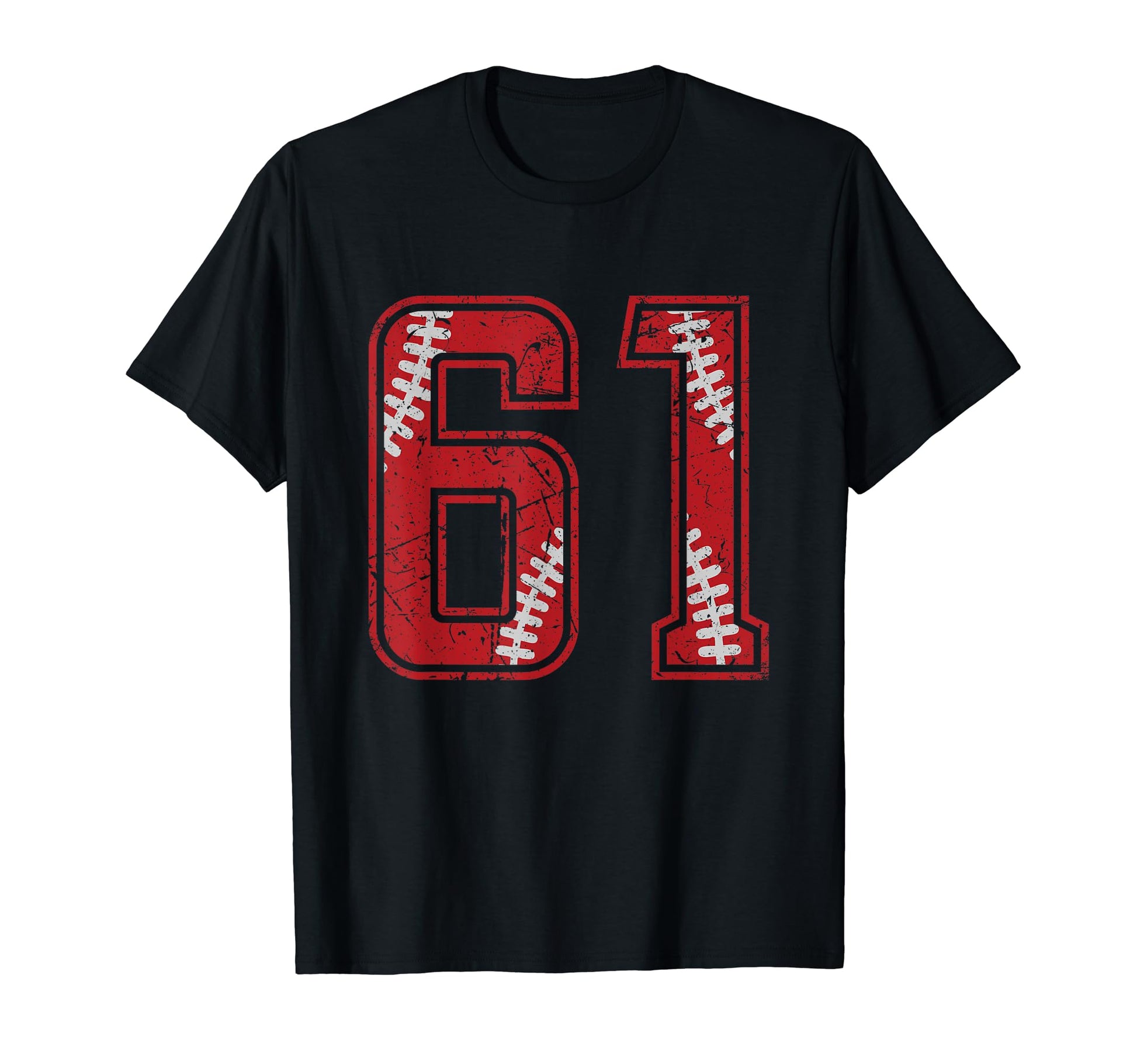 Number 61 Distressed Baseball T-Shirt - Aesthetic Graphic for Adults - T-Shirt, Sweatshirt, Hoodie