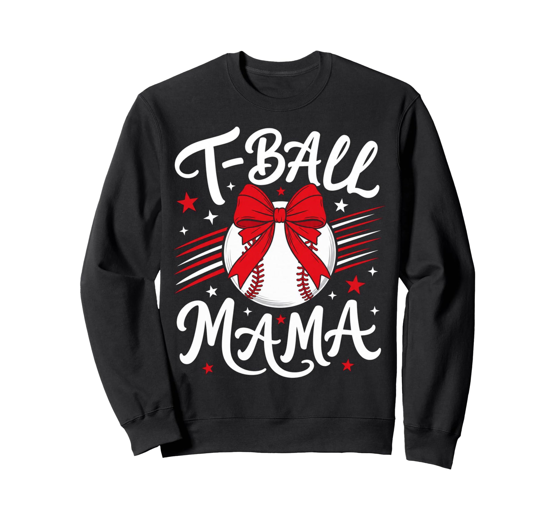 Baseball Bow T Ball Moms Sweatshirt - Trendy Graphic Men Women - T-Shirt, Sweatshirt, Hoodie