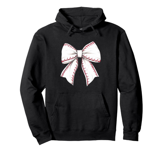 Baseball Coquette Bow Baseball Game Hoodie - Novelty Apparel Men Women - T-Shirt, Sweatshirt, Hoodie