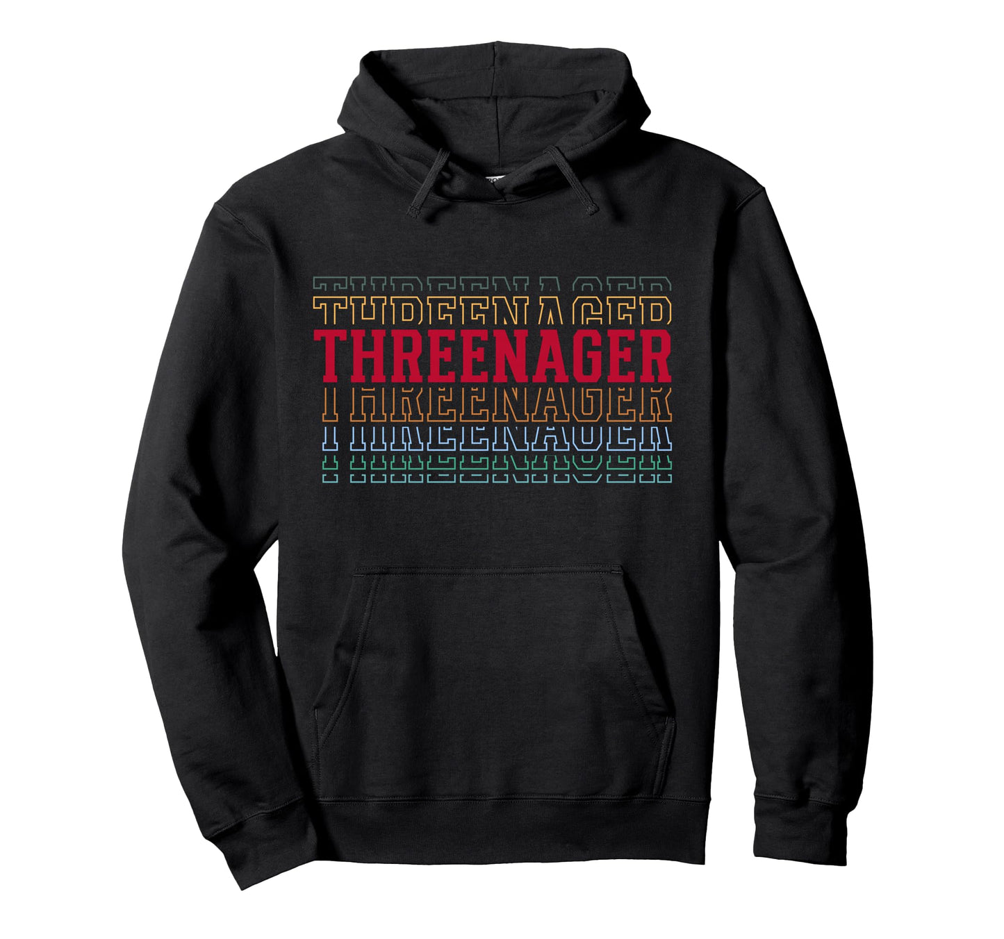 Threenager 3Rd Birthday Layered Text 3 Hoodie - Trendy Graphic Men Women - T-Shirt, Sweatshirt, Hoodie