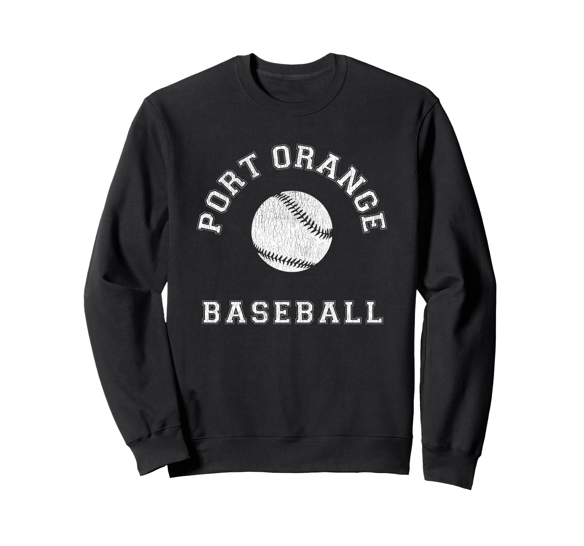 Port Orange Baseball Distressed Sweatshirt - Novelty Apparel for Adults - T-Shirt, Sweatshirt, Hoodie