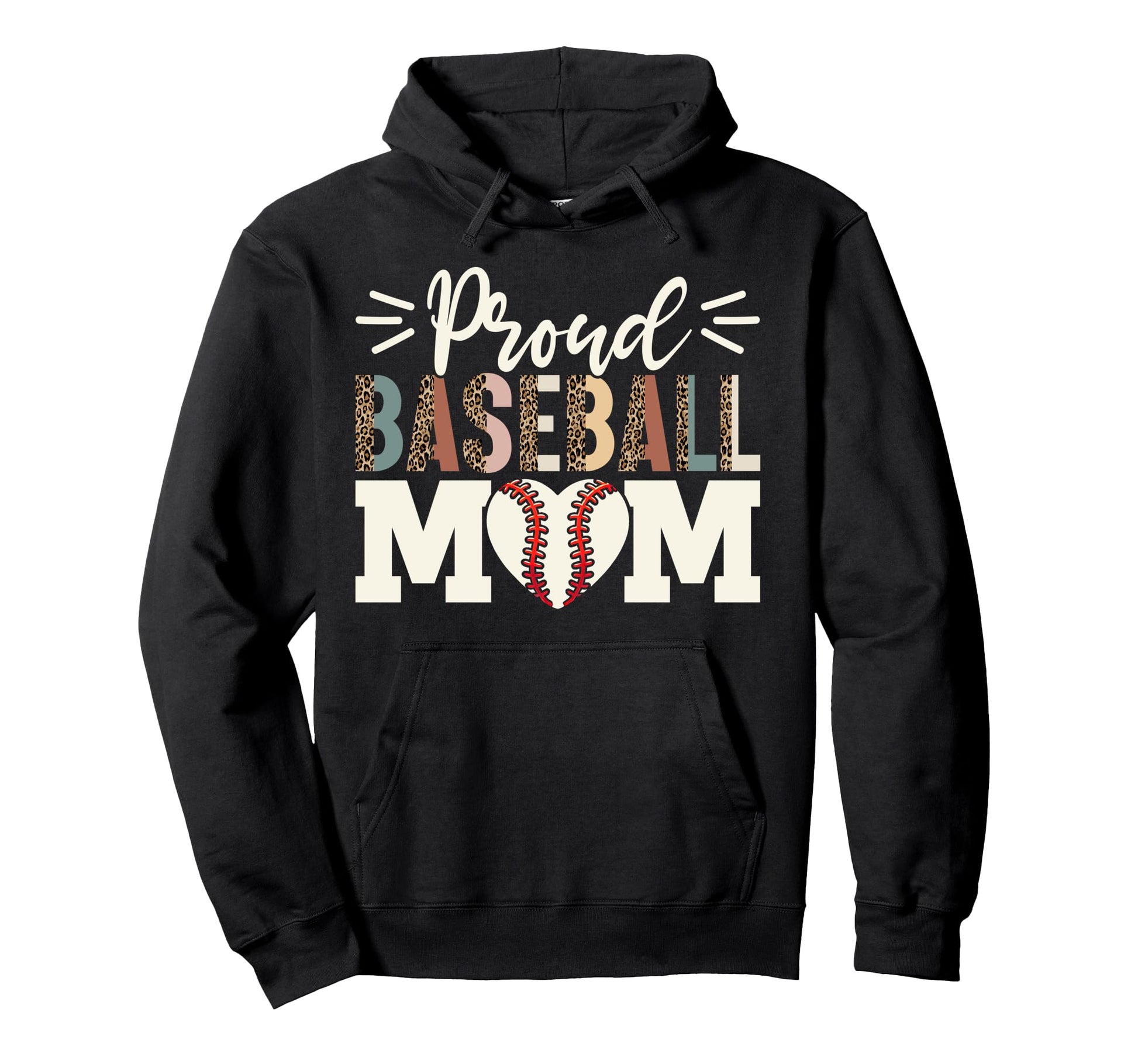Proud Baseball Mom Baseball Mother Hoodie - Fun Novelty Design for Adults - T-Shirt, Sweatshirt, Hoodie