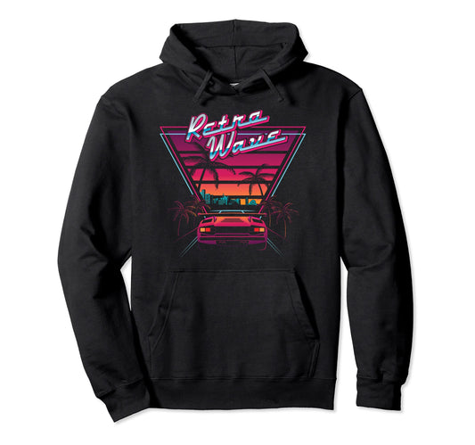 80S Retrowave Synthwave Love Wave Hoodie - Aesthetic Graphic Men Women - T-Shirt, Sweatshirt, Hoodie
