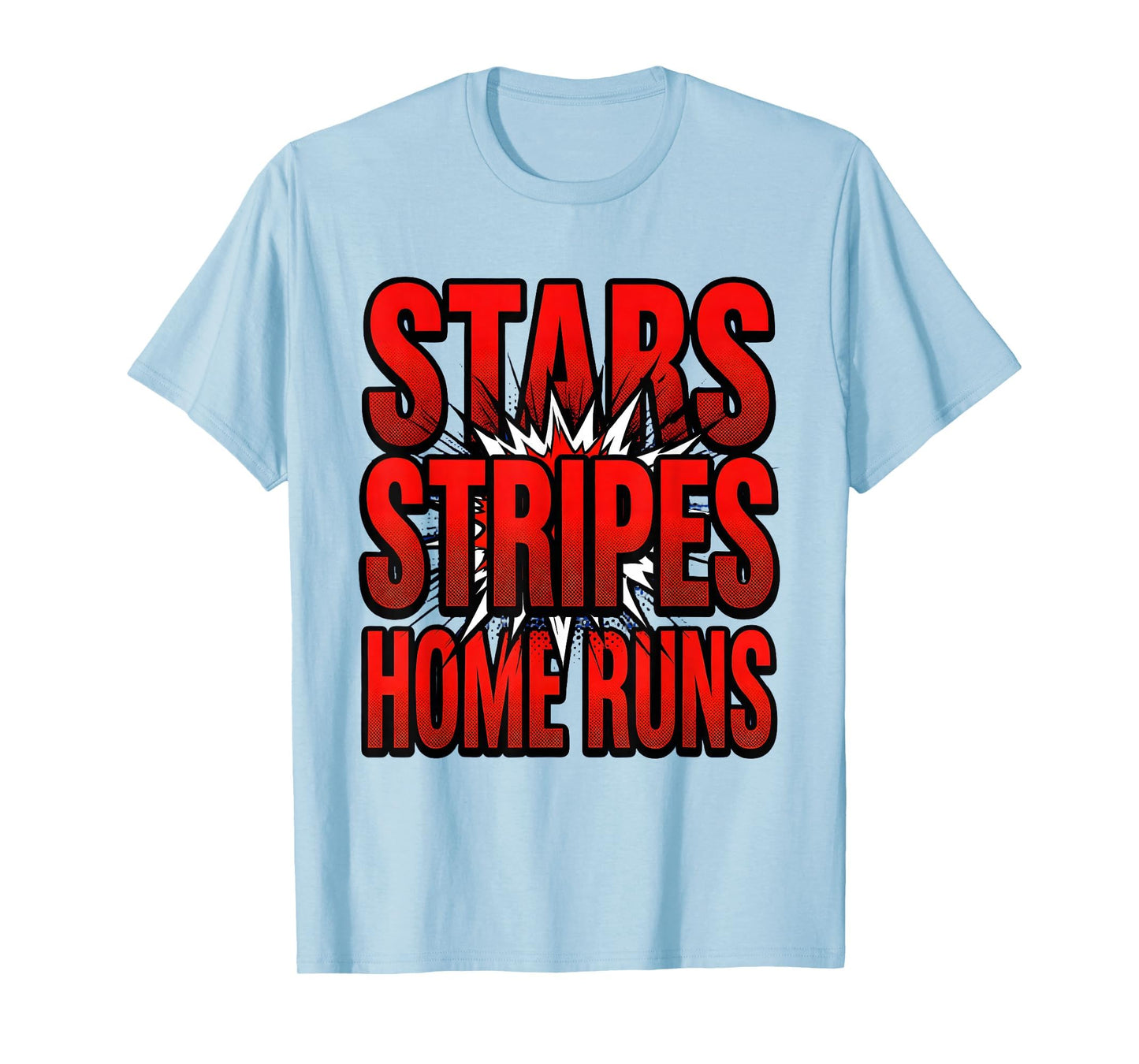 Stars Stripes Home Runs 4Th July Baseball T-Shirt - Unique Graphic Unisex - T-Shirt, Sweatshirt, Hoodie