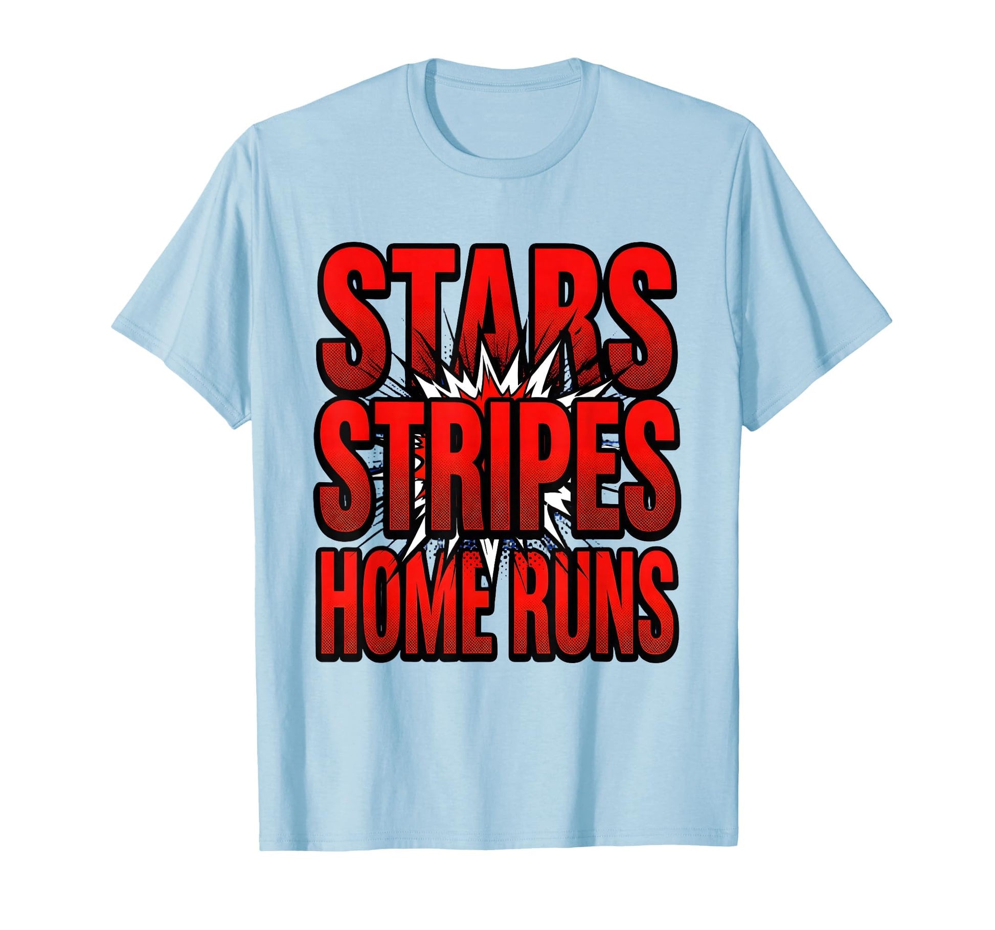 Stars Stripes Home Runs 4Th July Baseball T-Shirt - Unique Graphic Unisex - T-Shirt, Sweatshirt, Hoodie