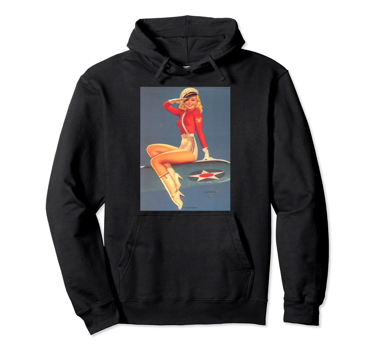 Patriotic Airplane War 1940S Pin Up Hoodie - Graphic Print Unisex - T-Shirt, Sweatshirt, Hoodie