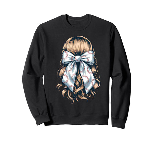 Baseball Coquette Bow Baseball Mom Sweatshirt - Graphic Print Unisex - T-Shirt, Sweatshirt, Hoodie