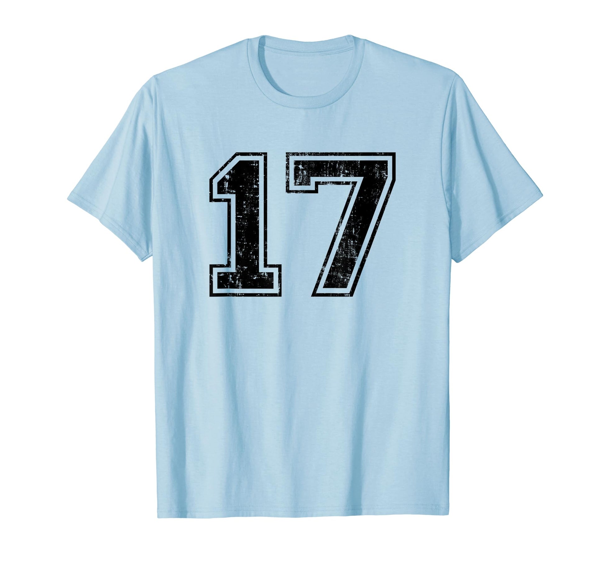 Number 17 Varsity Distressed Sport Team T-Shirt - Trendy Graphic Unisex - T-Shirt, Sweatshirt, Hoodie