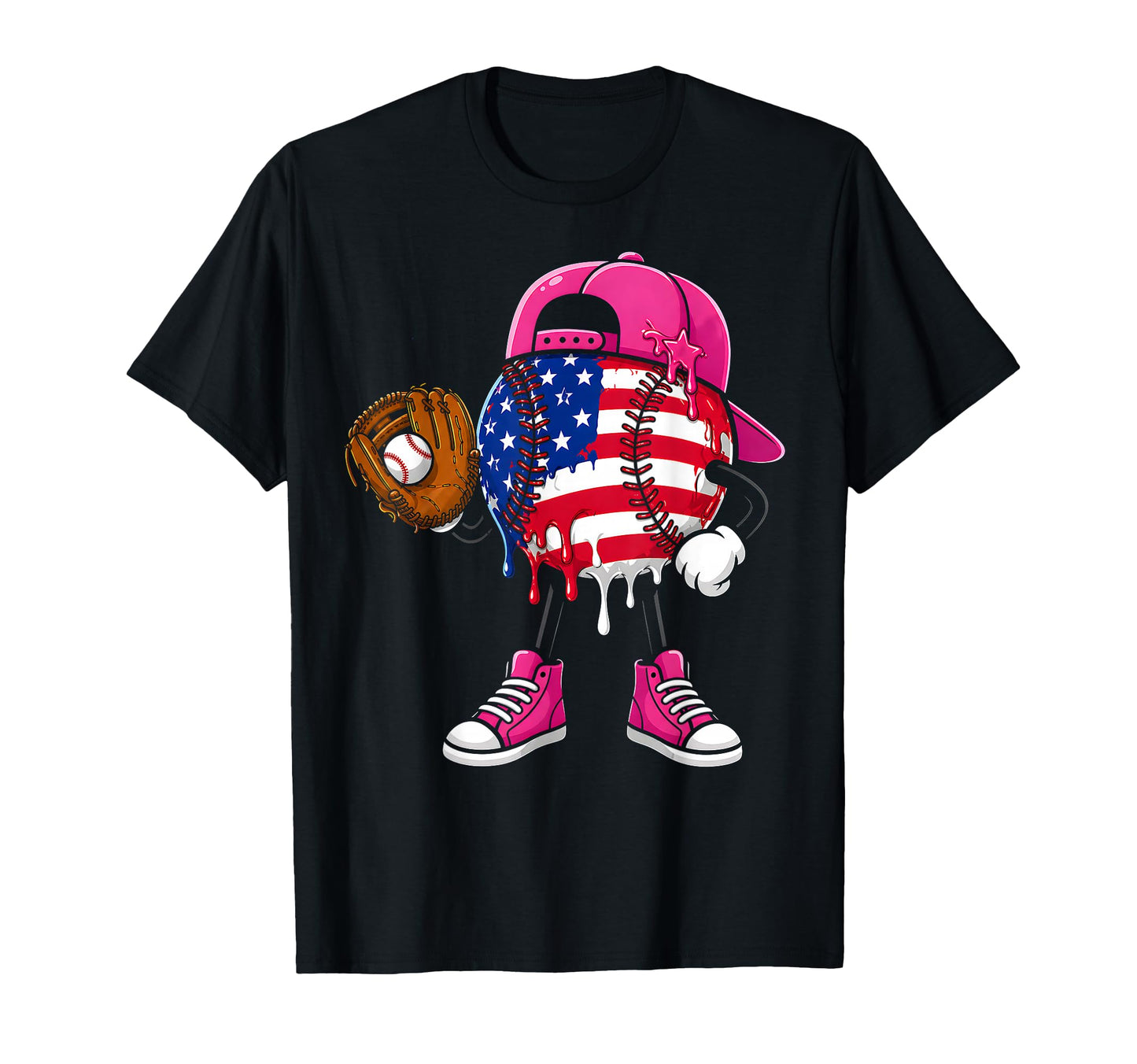 Baseball Ice Cream Drip Catcher T-Shirt - Aesthetic Graphic for Adults - T-Shirt, Sweatshirt, Hoodie
