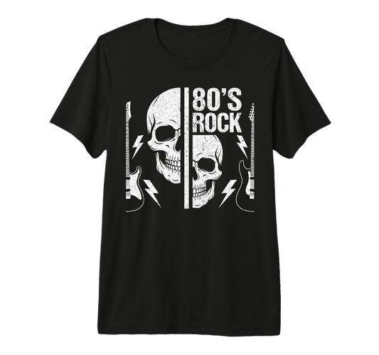 80S Rock N Roll Skeleto Rock Music T-Shirt - Unique Graphic for Adults - T-Shirt, Sweatshirt, Hoodie