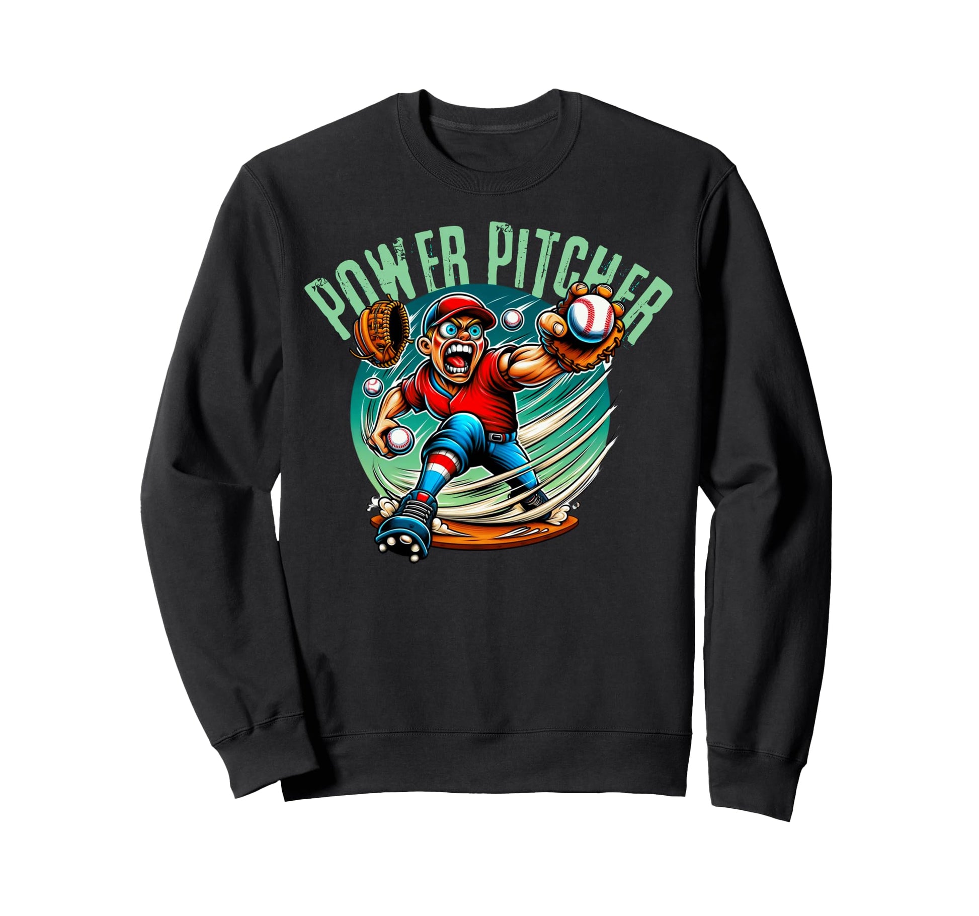 Power Pitcher Softball Baseball Sweatshirt - Minimalist Print for Adults - T-Shirt, Sweatshirt, Hoodie