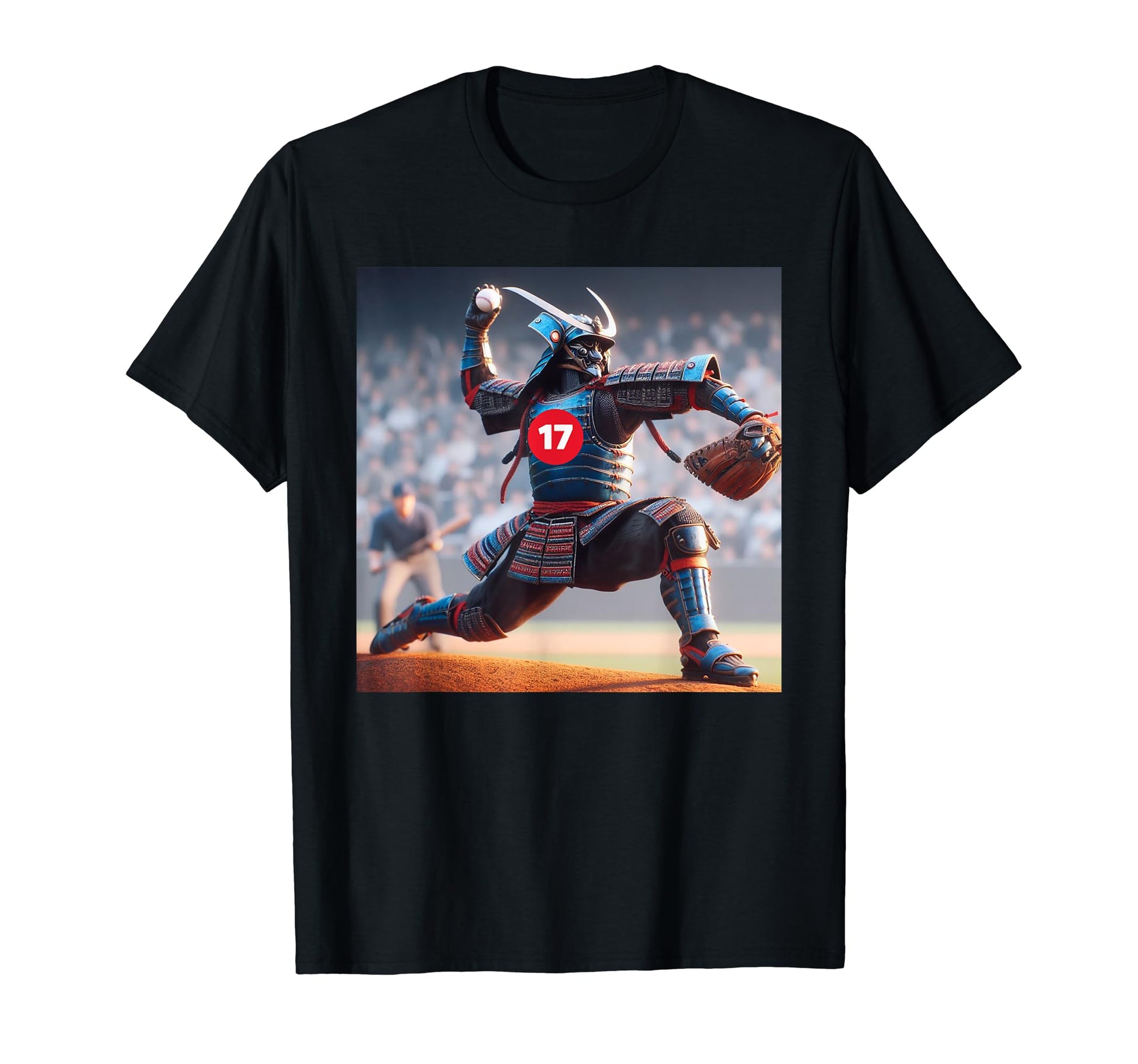 Samurai Full Armor Baseball Pitcher Home T-Shirt - Minimalist Print Unisex - T-Shirt, Sweatshirt, Hoodie