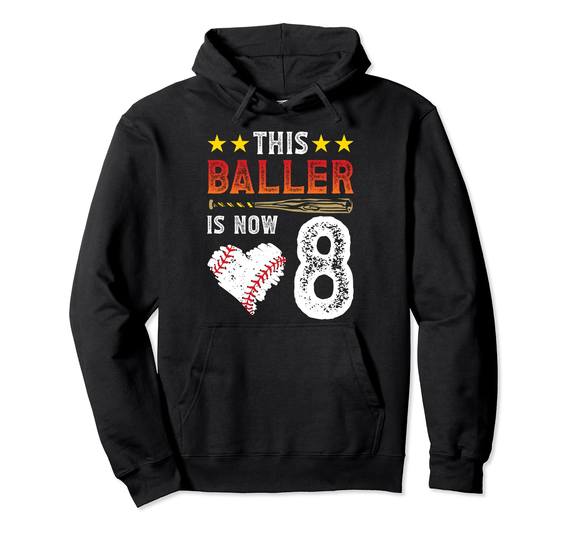 This Baller Is 8 Baseball Player 8Th Hoodie - Fun Novelty Design Unisex - T-Shirt, Sweatshirt, Hoodie