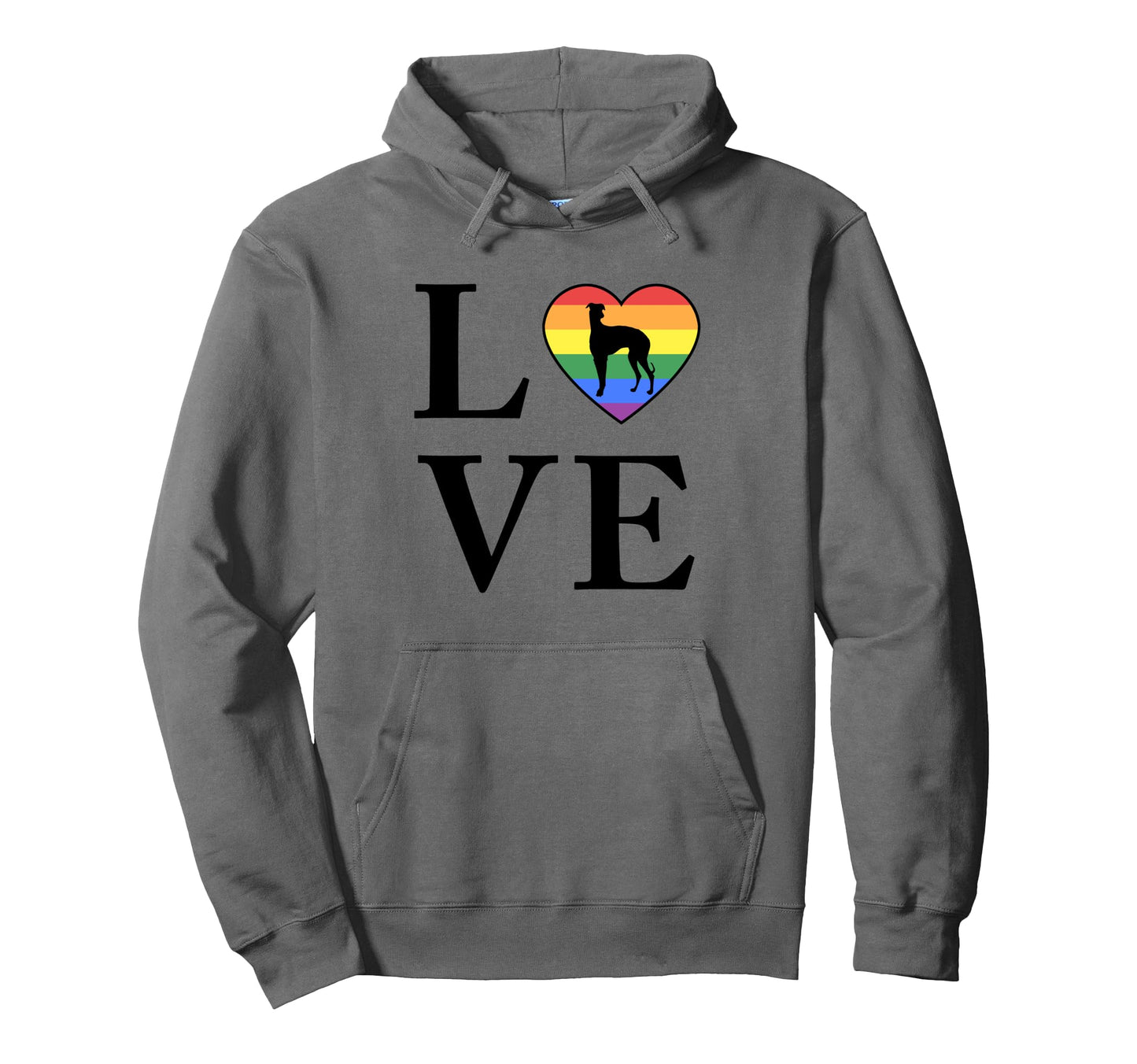 Dog Breed Galgo Espanol Word Love Hoodie - Novelty Apparel for Adults - T-Shirt, Sweatshirt, Hoodie