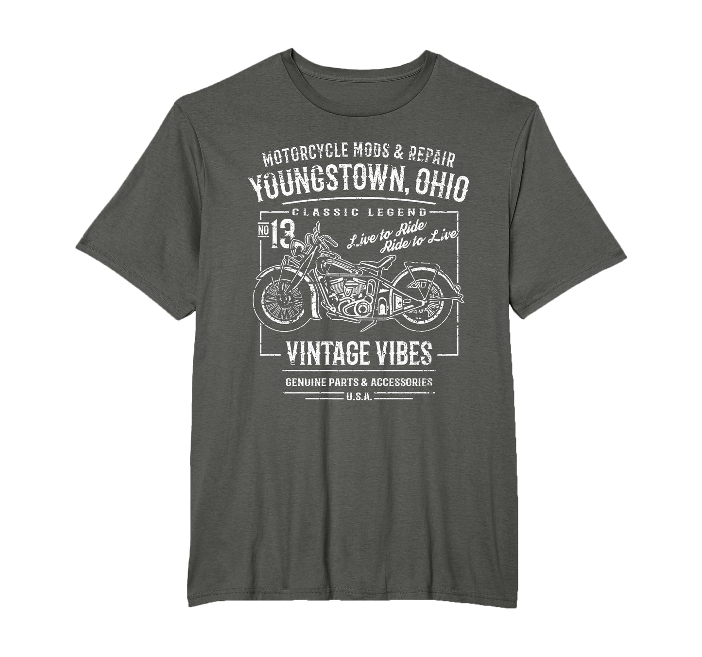 Youngstown Oh Usa Motorcycle Adventure T-Shirt - Graphic Print for Adults - T-Shirt, Sweatshirt, Hoodie