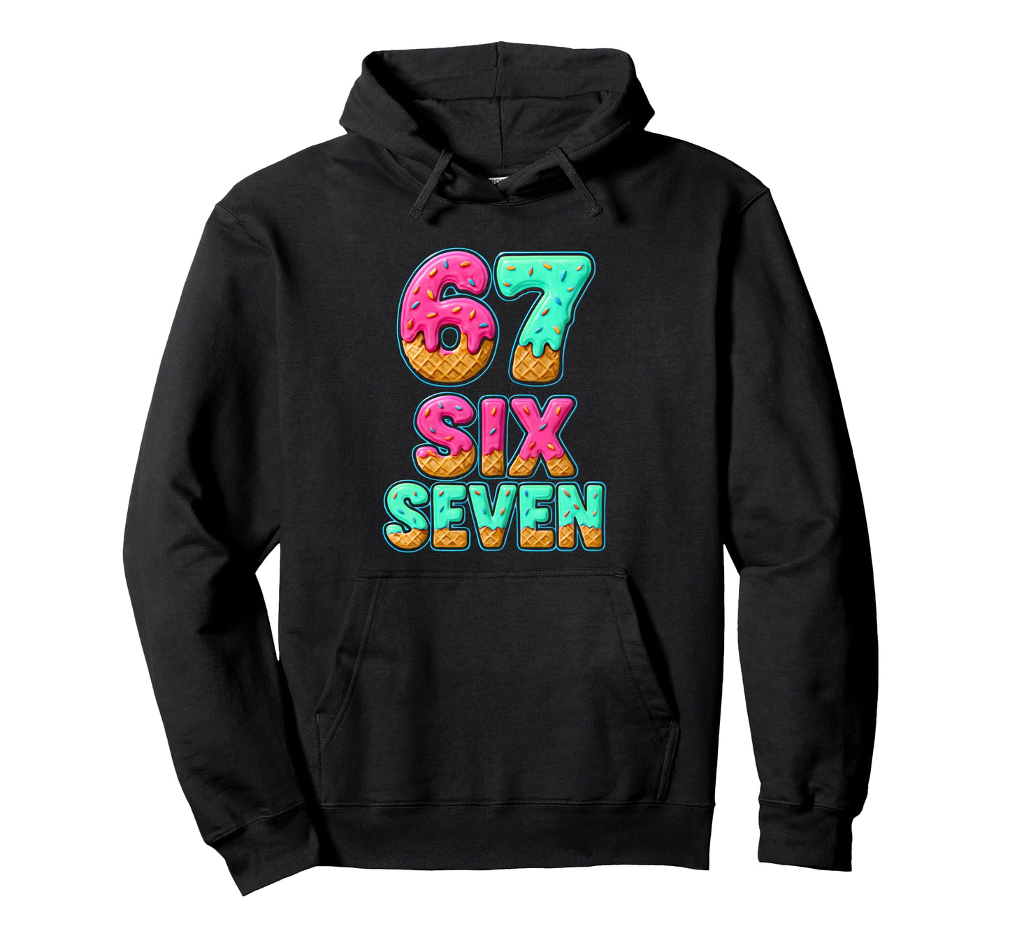 67 Ice Cream Drip Baseball Six Seven Hoodie - Streetwear Style for Adults - T-Shirt, Sweatshirt, Hoodie