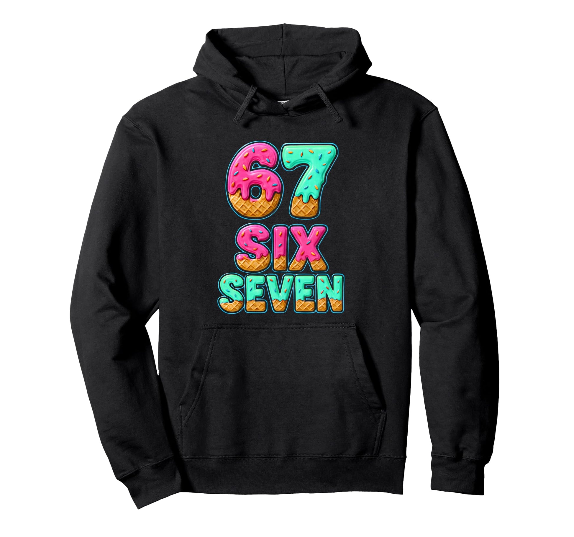 67 Ice Cream Drip Baseball Six Seven Hoodie - Streetwear Style for Adults - T-Shirt, Sweatshirt, Hoodie