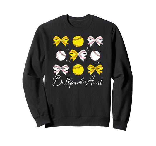 Ballpark Aunt Coquette Sweatshirt - Casual Everyday Wear for Adults - T-Shirt, Sweatshirt, Hoodie