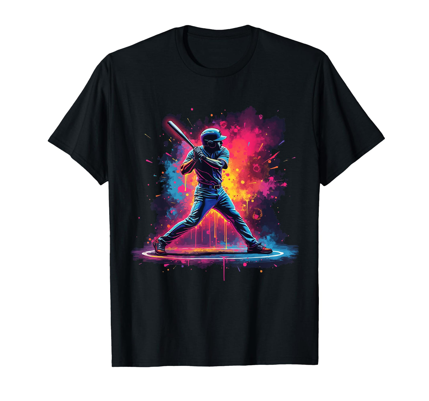 Baseball Batter Art Sunset And Palm T-Shirt - Unique Graphic for Adults - T-Shirt, Sweatshirt, Hoodie