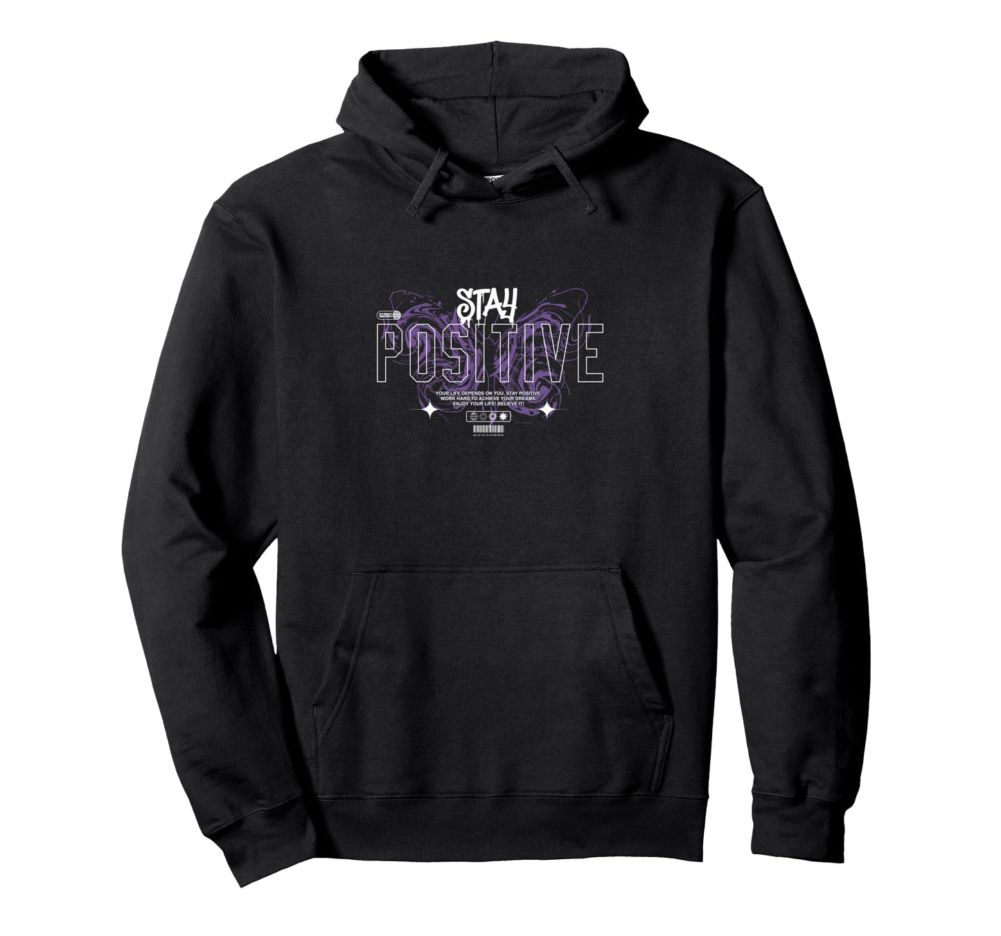 Butterfly Positive Y2K Grunge Aesthetic Hoodie - Trendy Graphic Unisex - T-Shirt, Sweatshirt, Hoodie