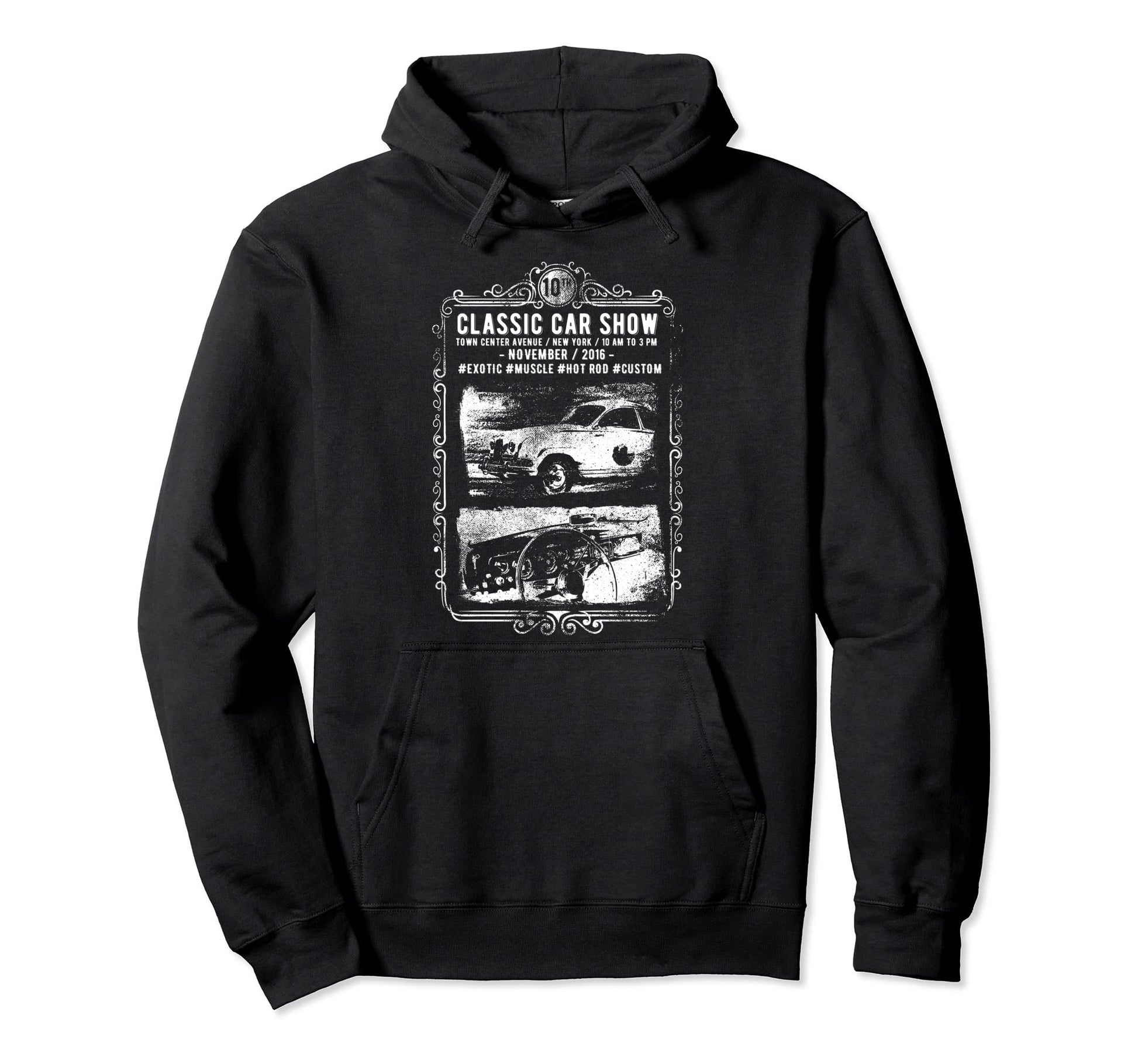 Car Show Hot Rod Muscle Hoodie - Aesthetic Graphic Men Women - T-Shirt, Sweatshirt, Hoodie