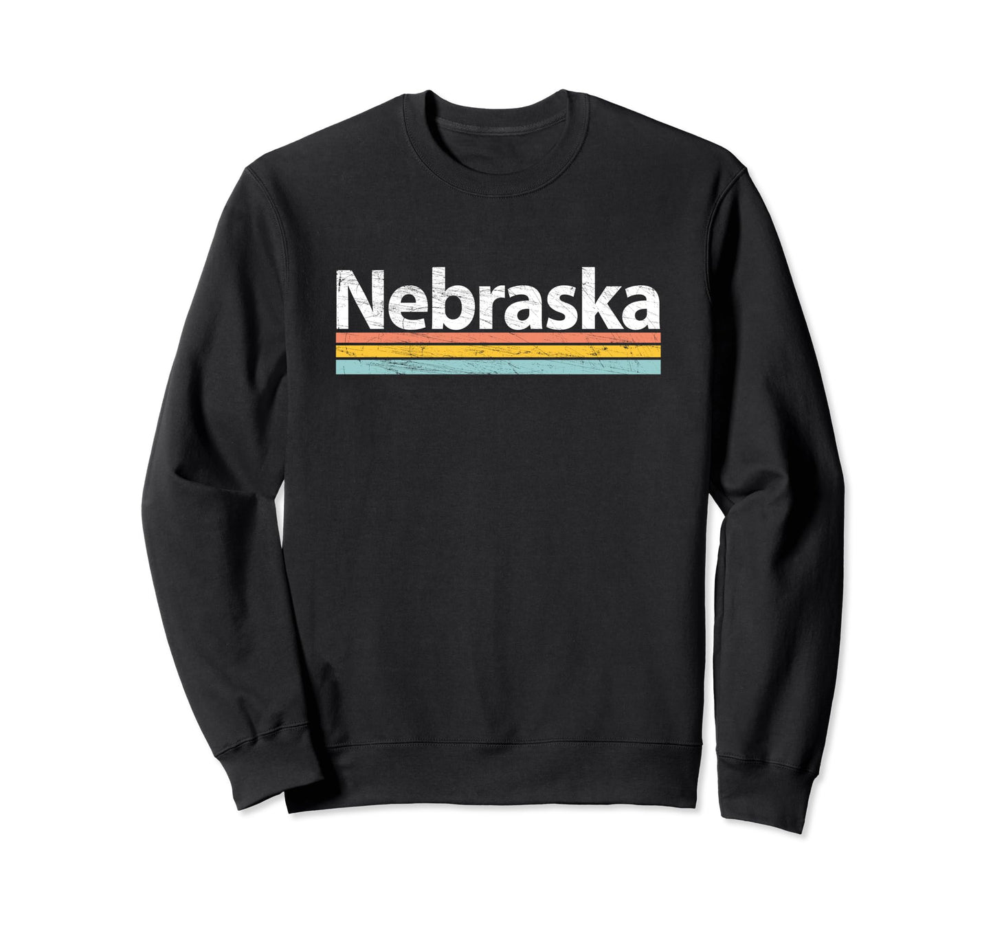 Nebraska Worn Stripes Sweatshirt - Streetwear Style Unisex - T-Shirt, Sweatshirt, Hoodie
