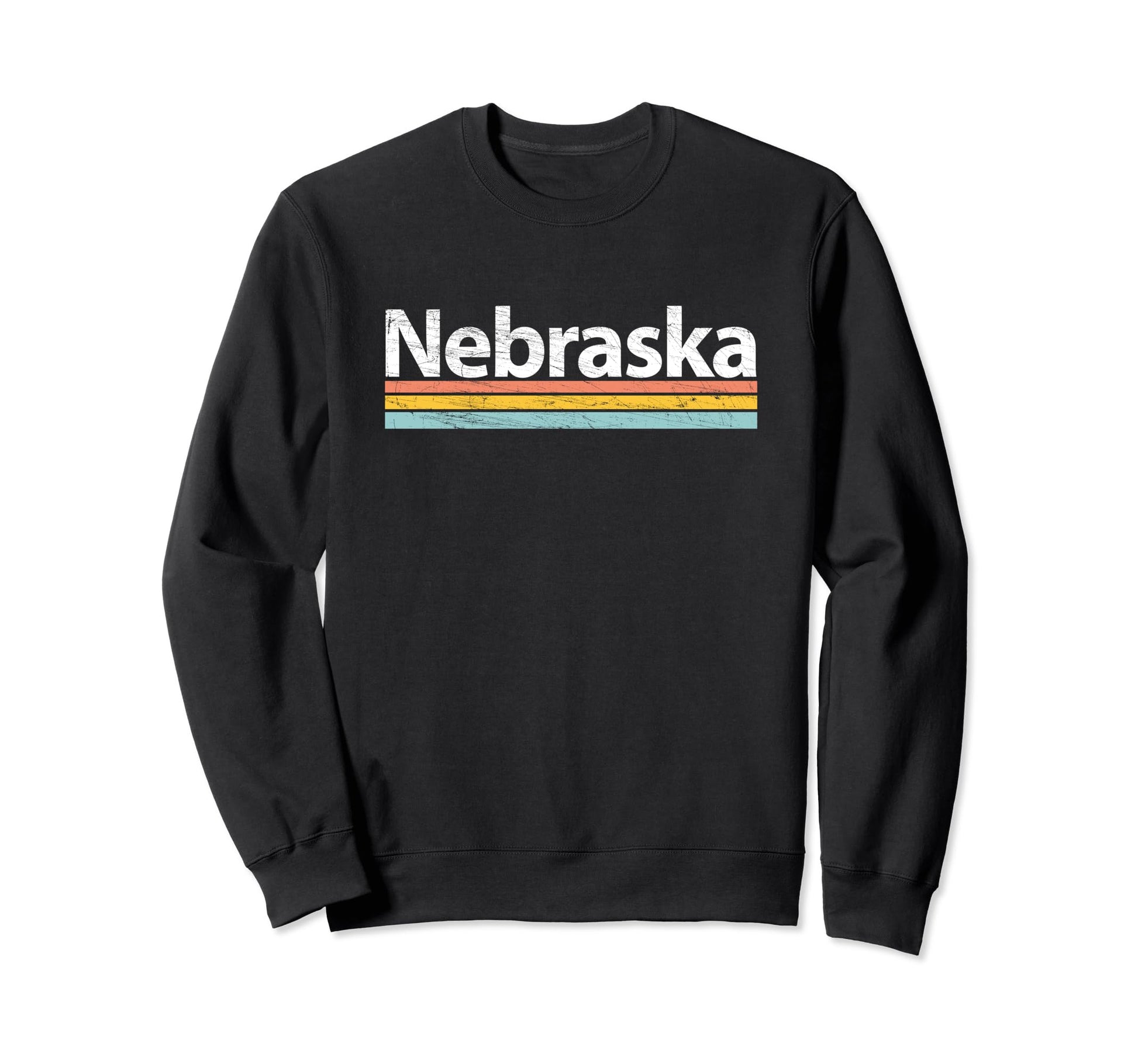 Nebraska Worn Stripes Sweatshirt - Streetwear Style Unisex - T-Shirt, Sweatshirt, Hoodie