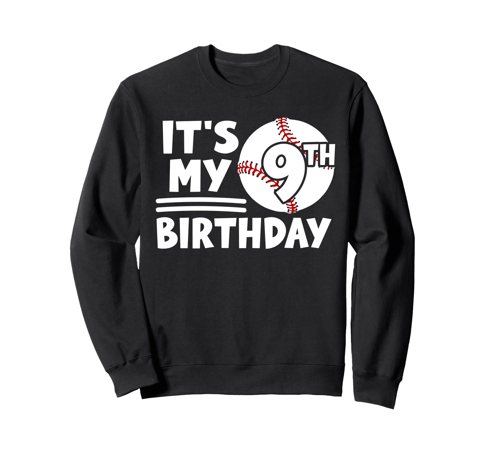 9Th Baseball Birthday Party 9 Year Sweatshirt - Trendy Graphic for Adults - T-Shirt, Sweatshirt, Hoodie