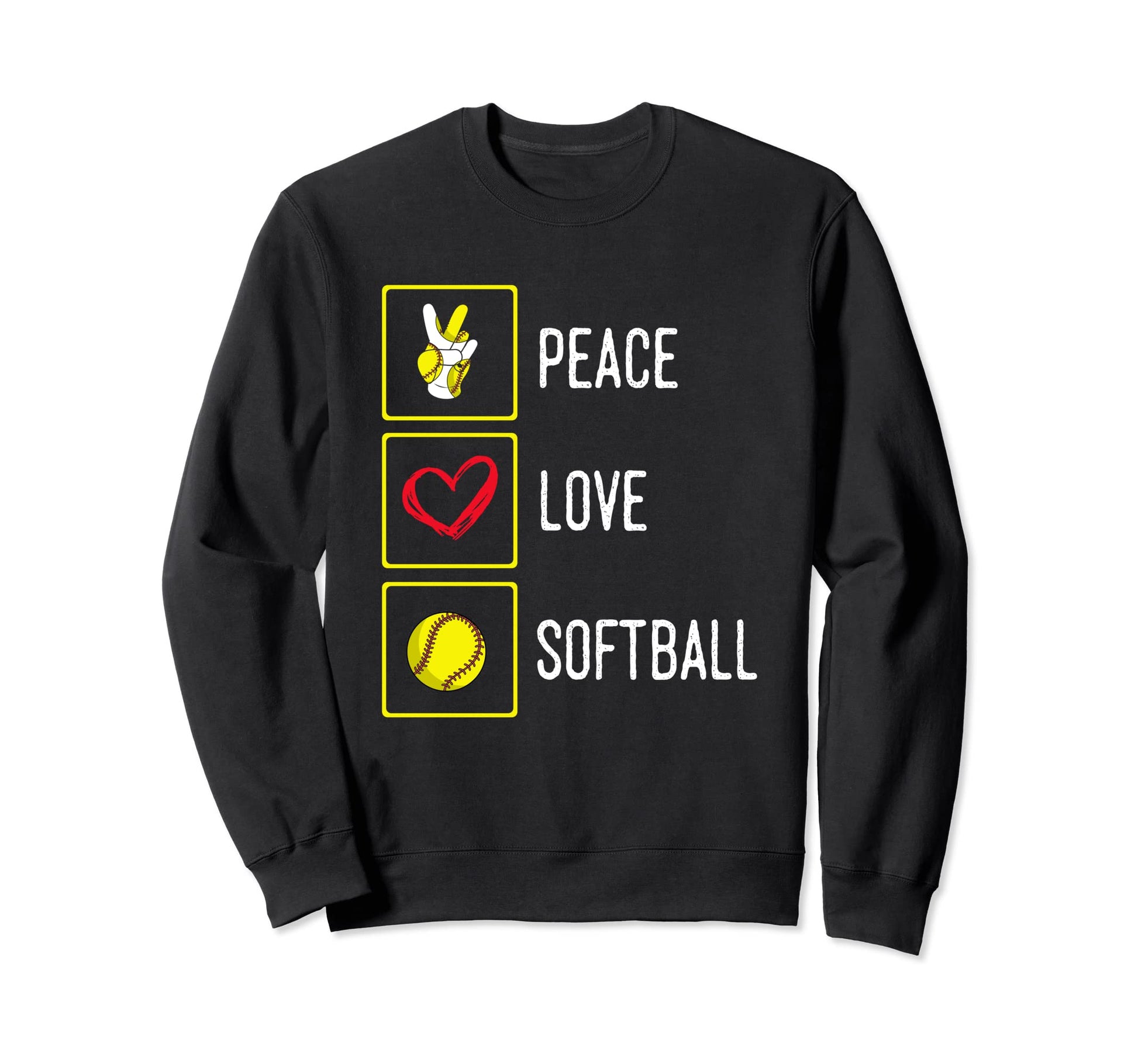 Hippie Peace Sign Softball Player Peace Sweatshirt - Trendy Graphic Unisex - T-Shirt, Sweatshirt, Hoodie