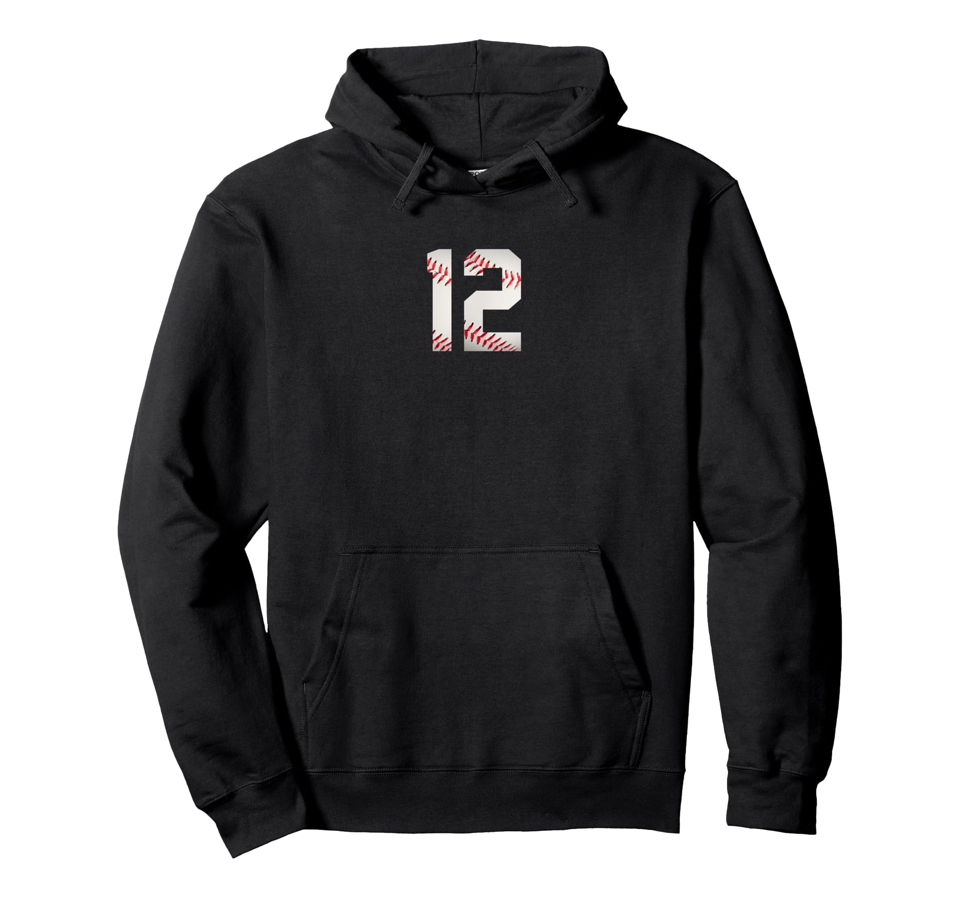 Number 12 Minimalist Birthday Baseball Hoodie - Novelty Apparel Men Women - T-Shirt, Sweatshirt, Hoodie