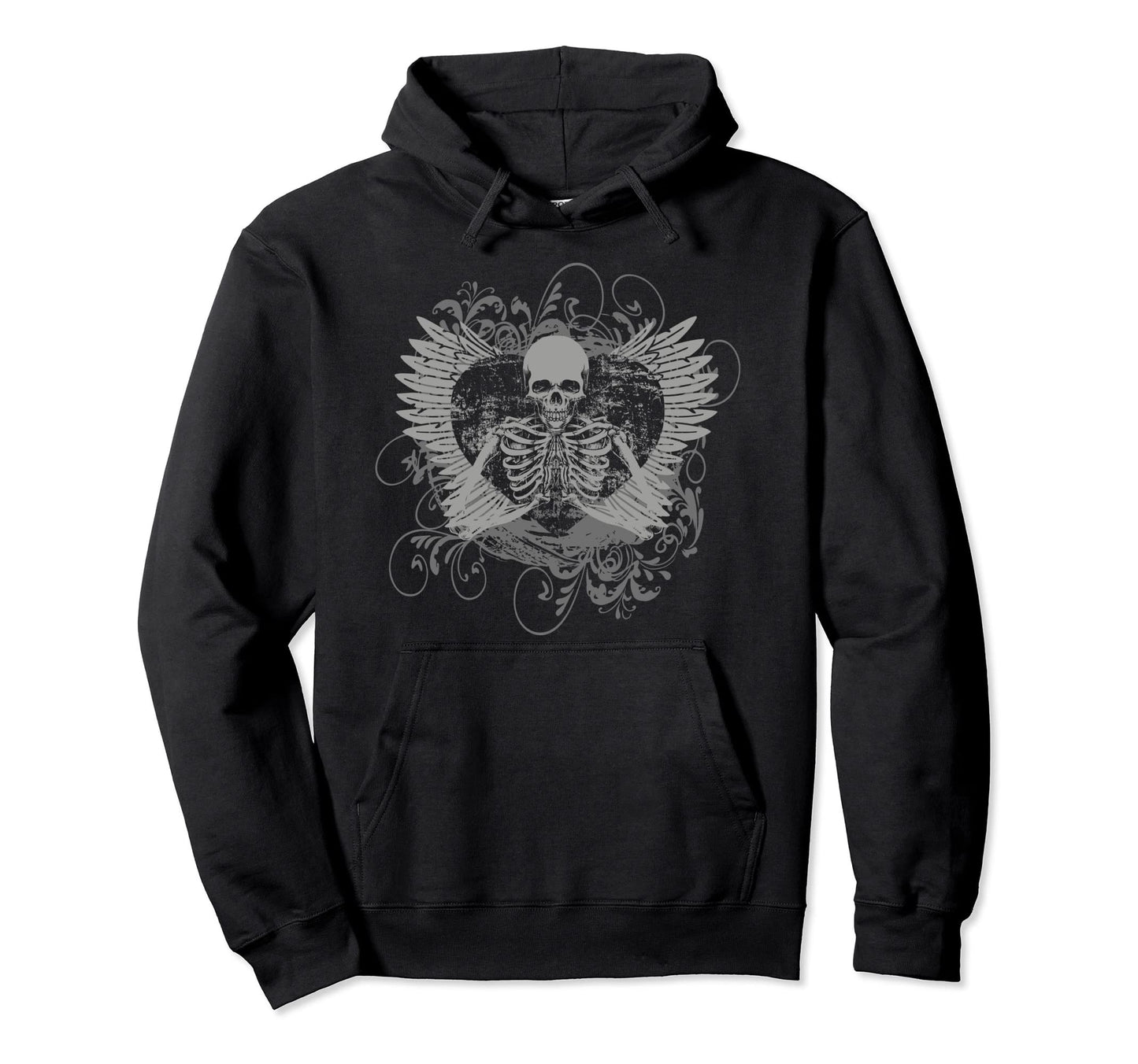 Skeleton Fairy Grunge Y2K Aesthetic Hoodie - Graphic Print for Adults - T-Shirt, Sweatshirt, Hoodie