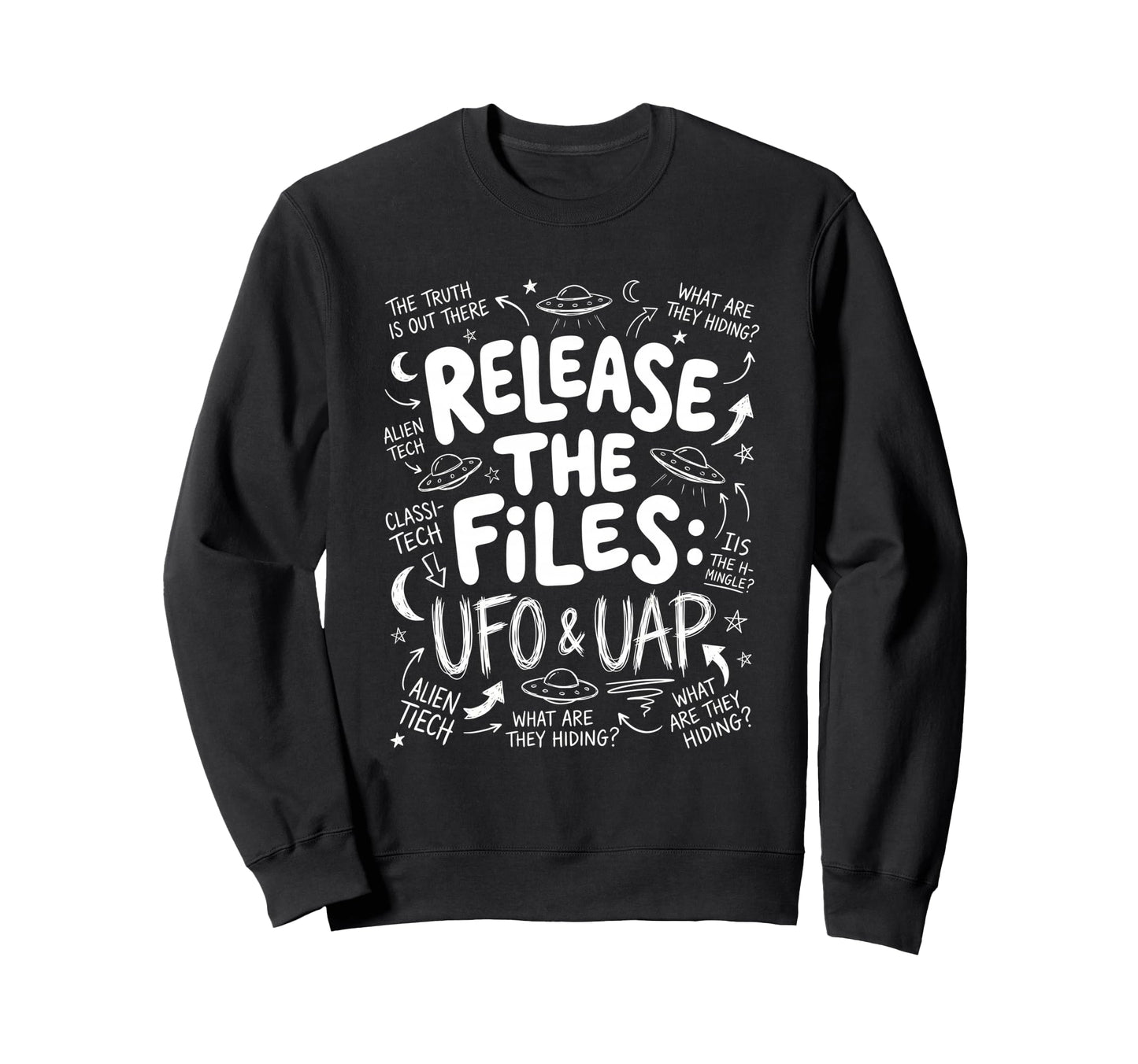Release Files Ufos Uap Sweatshirt - Novelty Apparel for Adults - T-Shirt, Sweatshirt, Hoodie