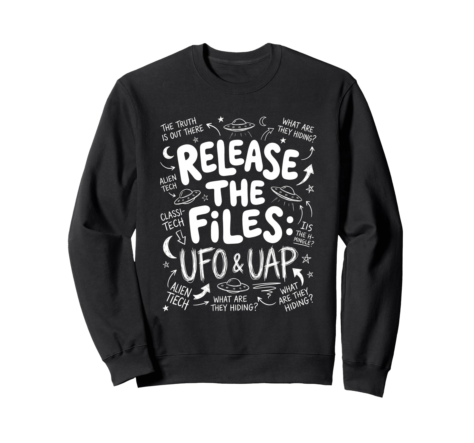 Release Files Ufos Uap Sweatshirt - Novelty Apparel for Adults - T-Shirt, Sweatshirt, Hoodie