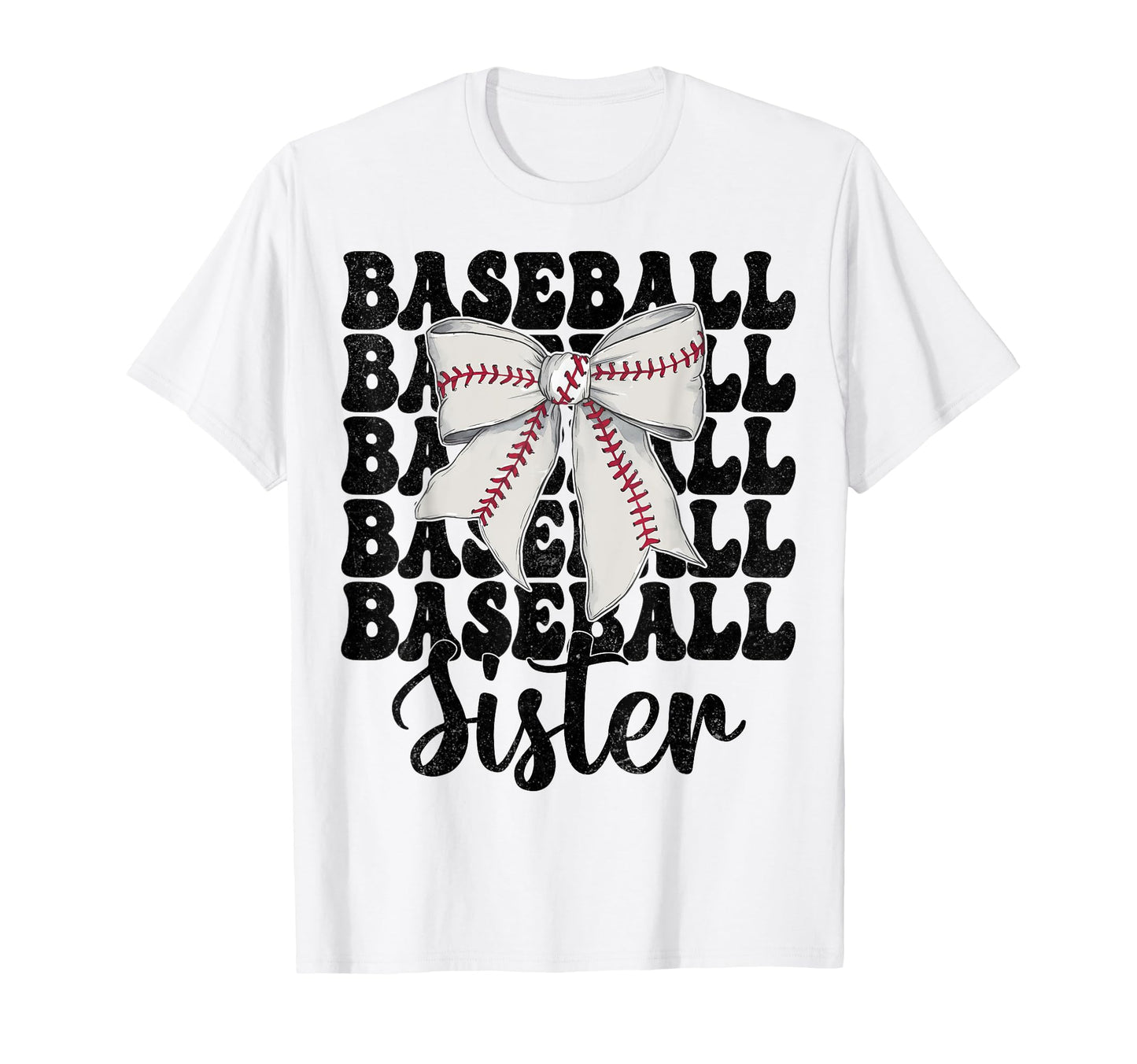 Baseball Sister Baseball Coquette Bow T-Shirt - Aesthetic Graphic Men Women - T-Shirt, Sweatshirt, Hoodie