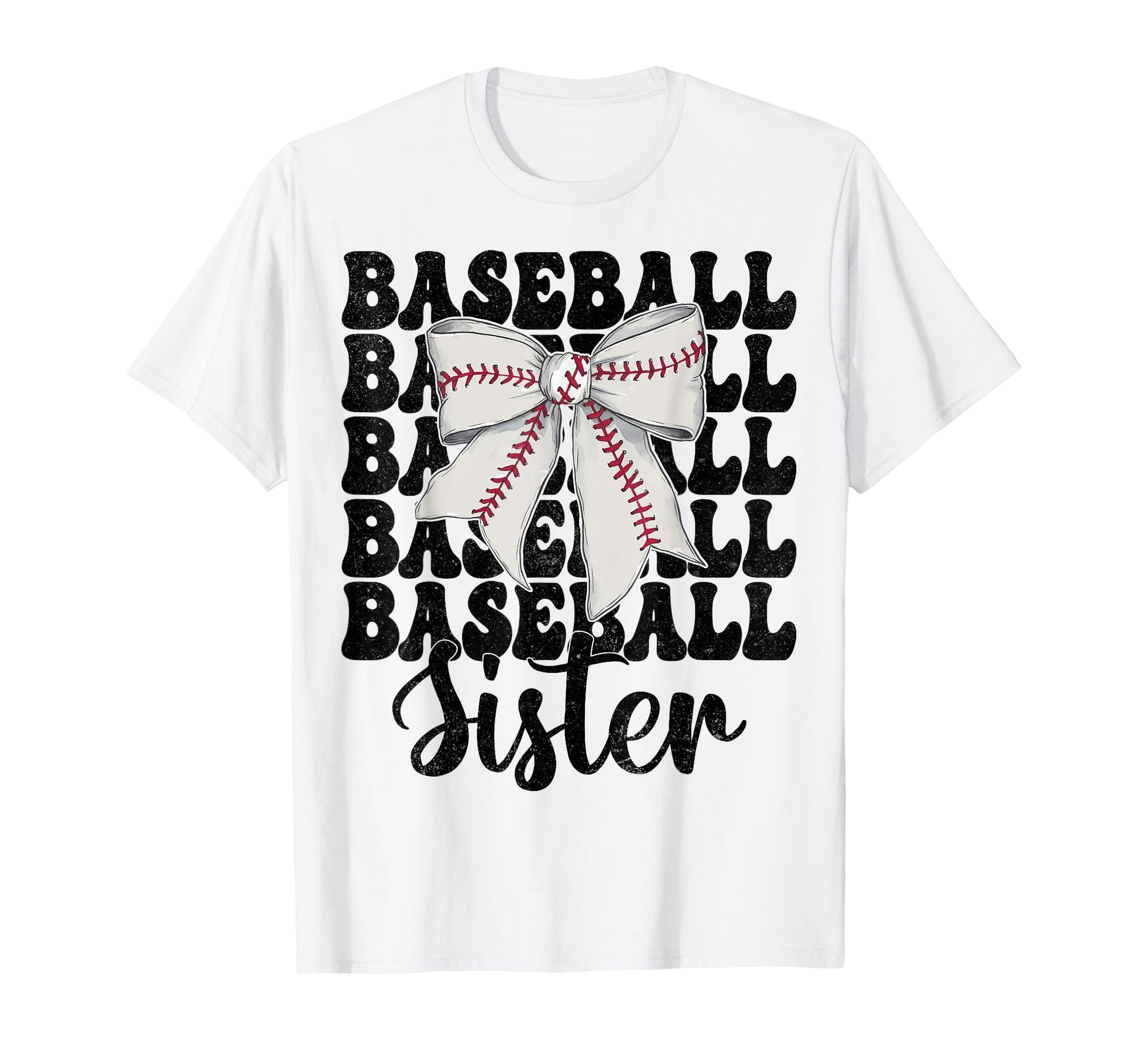 Baseball Sister Baseball Coquette Bow T-Shirt - Aesthetic Graphic Men Women - T-Shirt, Sweatshirt, Hoodie