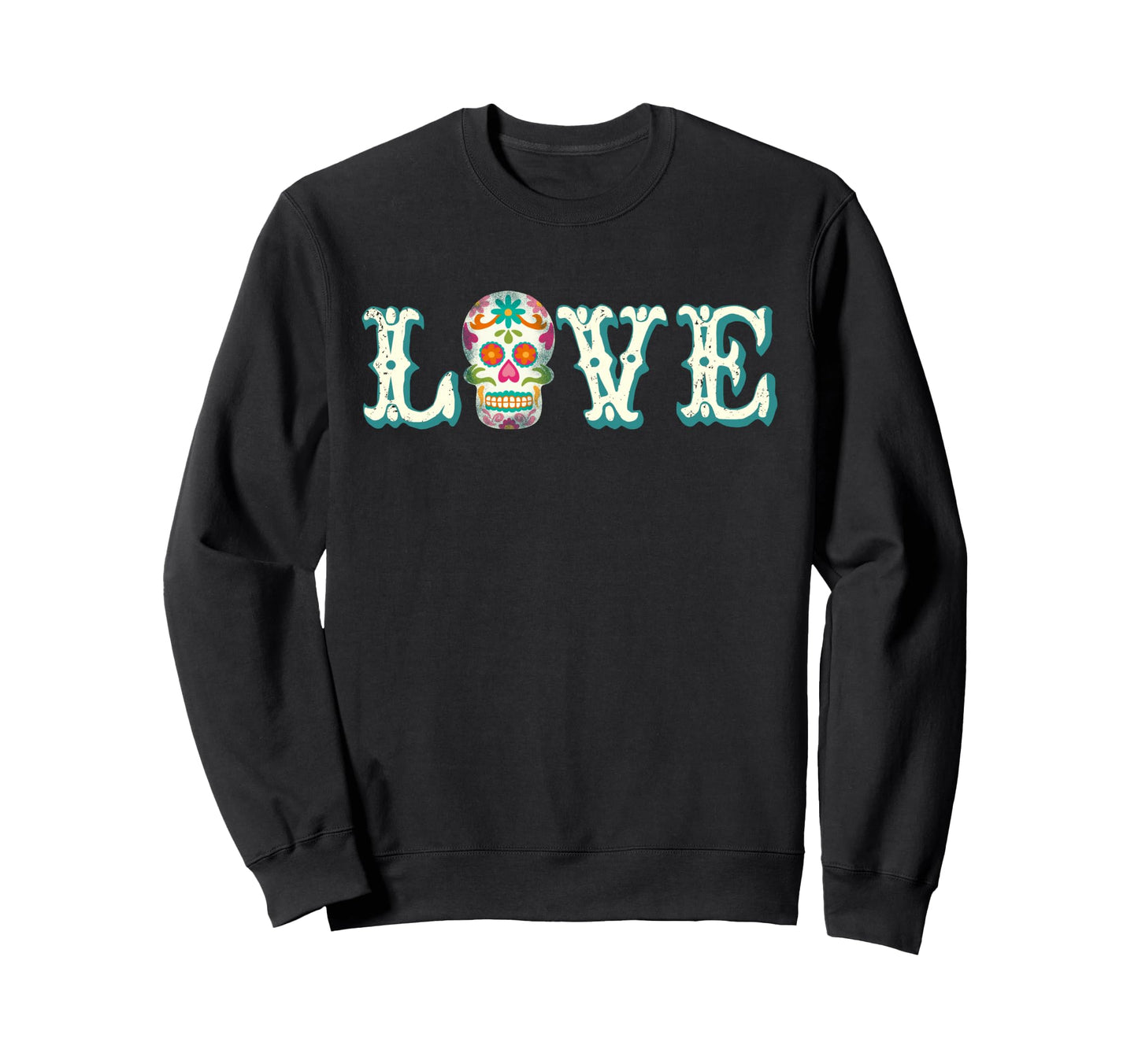 Love Sugar Skull Sweatshirt - Custom Art Print Unisex - T-Shirt, Sweatshirt, Hoodie