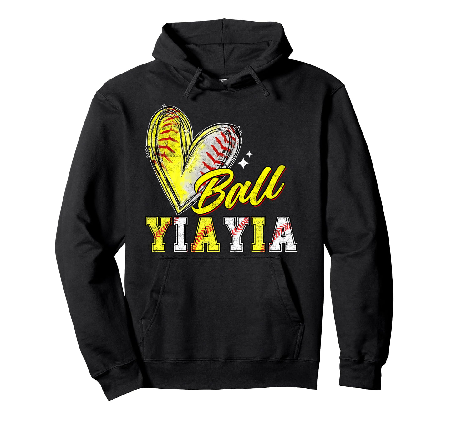 Funny Ball Yiayia Softball Baseball Yiayia Hoodie - Trendy Graphic Unisex - T-Shirt, Sweatshirt, Hoodie
