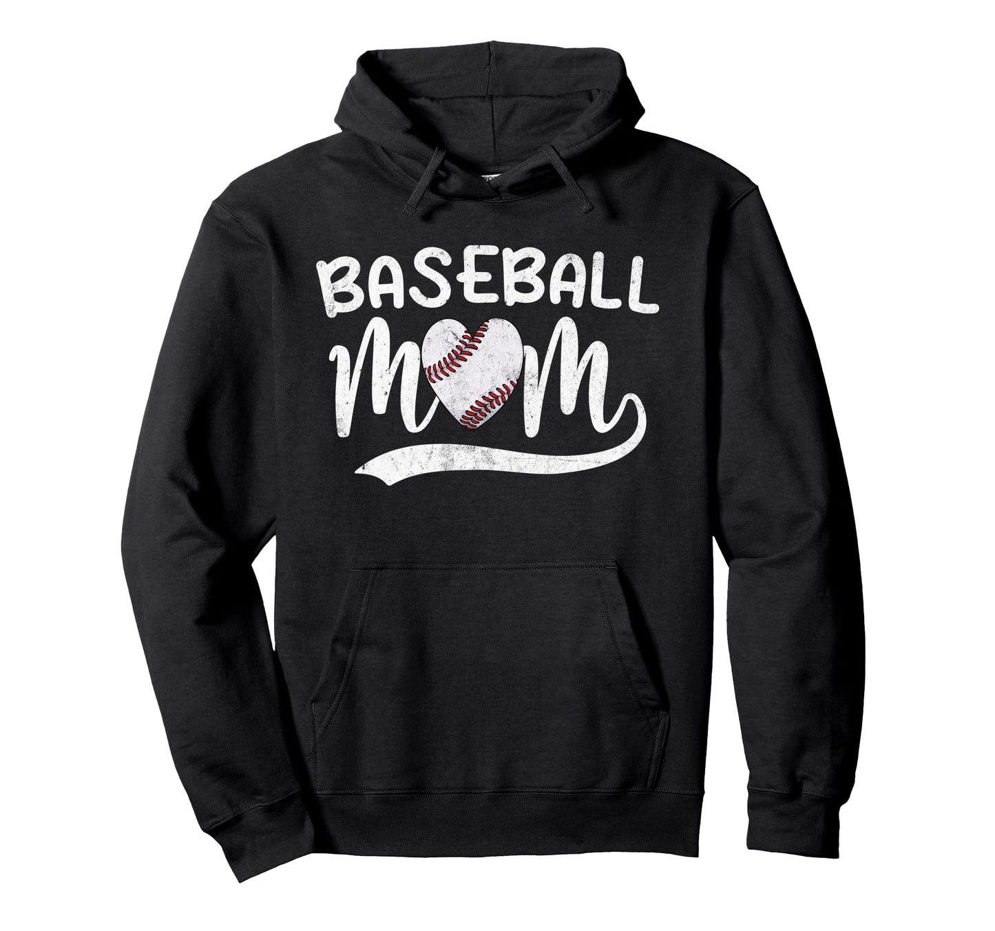 Baseball Mom Mama Funny Baseball Heart Hoodie - Unique Graphic for Adults - T-Shirt, Sweatshirt, Hoodie