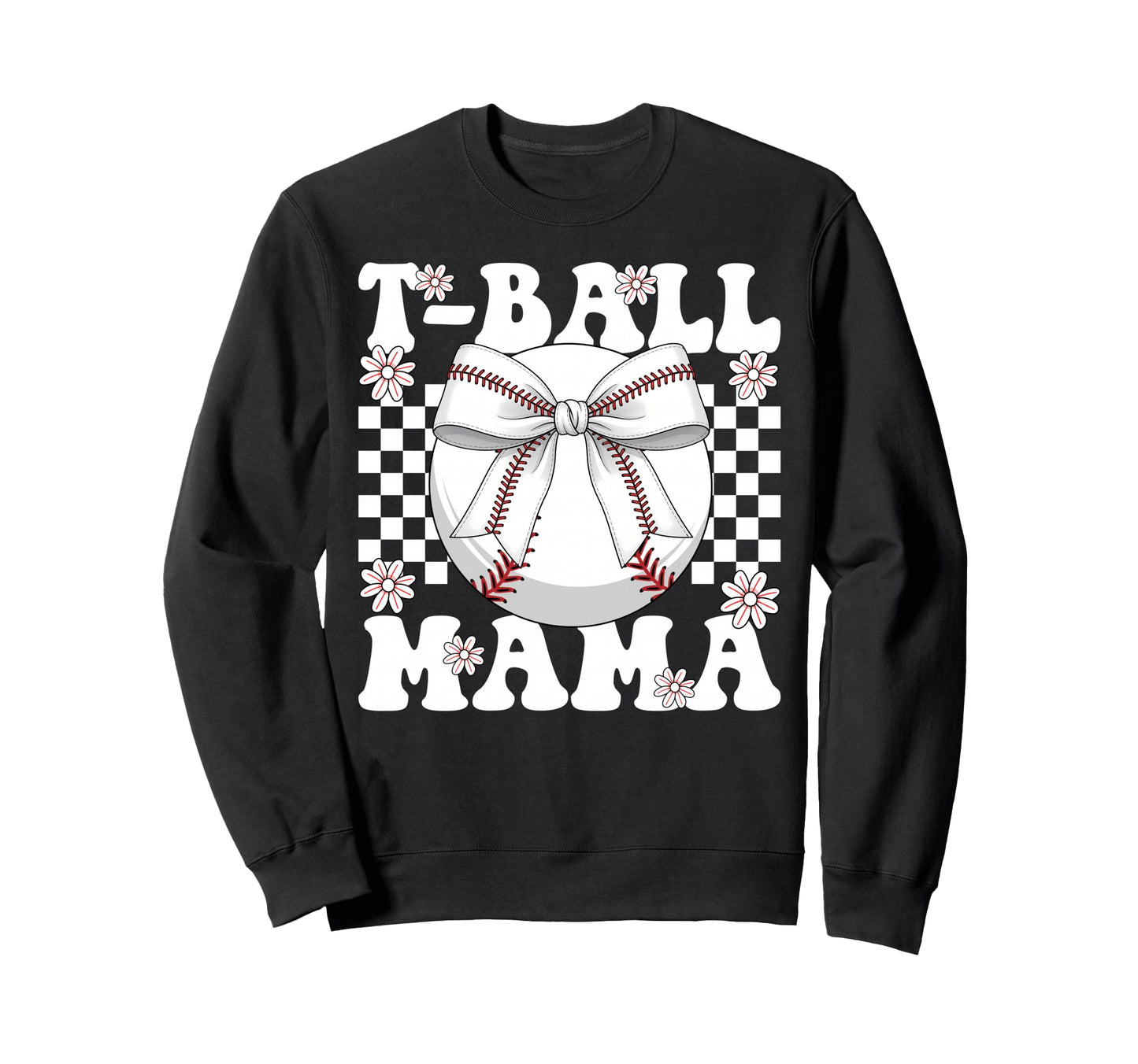 Baseball Bow Coquette Floral Sports Sweatshirt - Novelty Apparel Unisex - T-Shirt, Sweatshirt, Hoodie