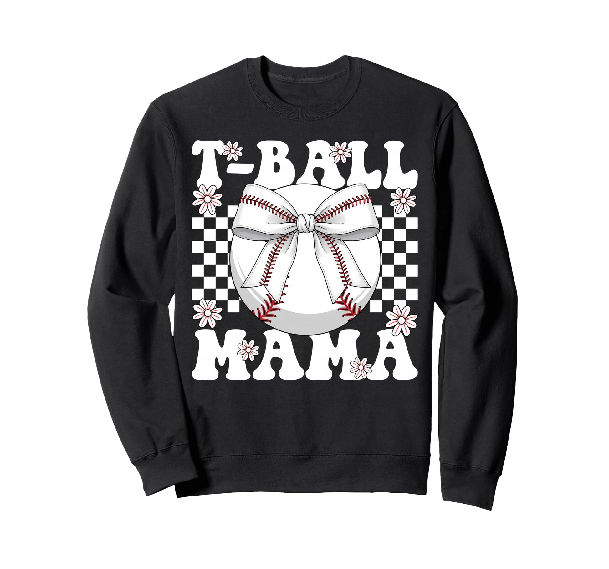 Baseball Bow Coquette Floral Sports Sweatshirt - Novelty Apparel Unisex - T-Shirt, Sweatshirt, Hoodie