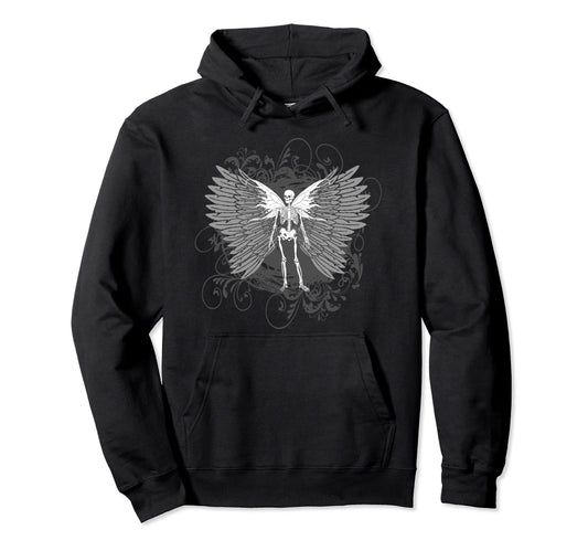 Aesthetic Y2K Fairy Wings Skeleton Alt Hoodie - Unique Graphic Men Women - T-Shirt, Sweatshirt, Hoodie
