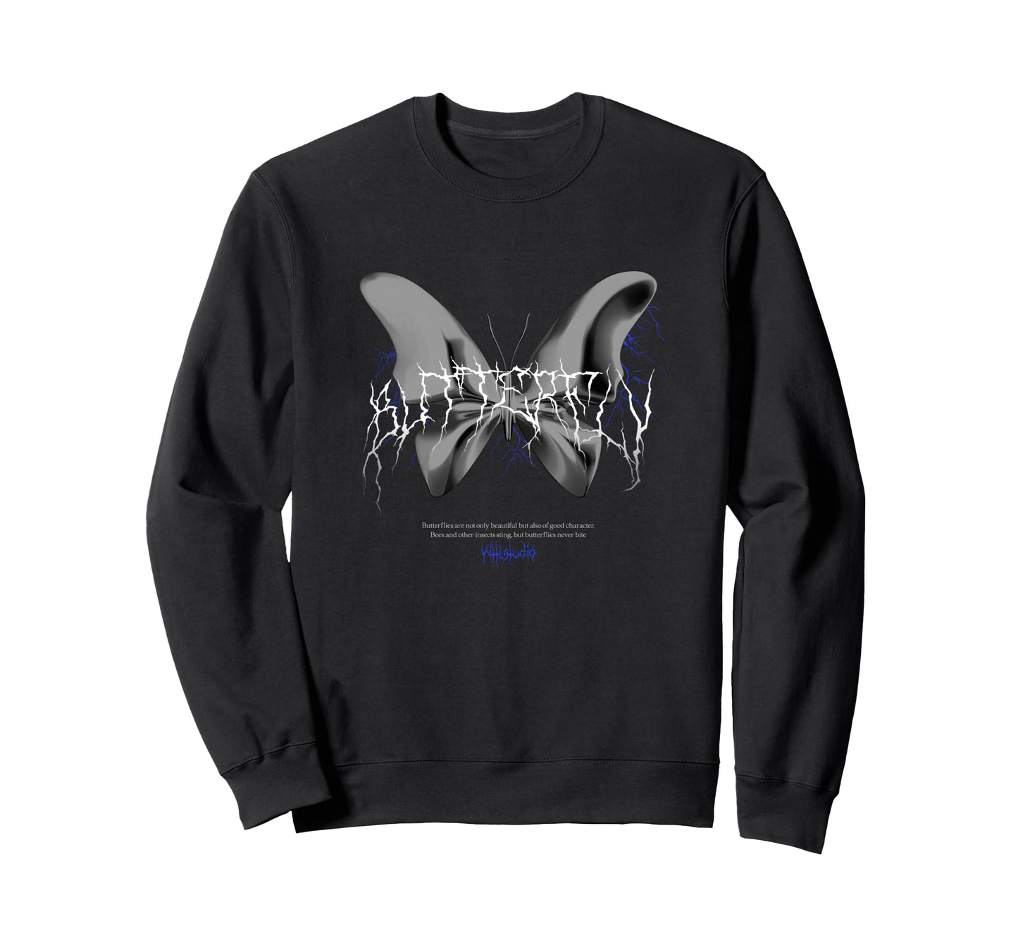 Butterfly Y2K Grunge Aesthetic Sweatshirt - Casual Everyday Wear for Adults - T-Shirt, Sweatshirt, Hoodie