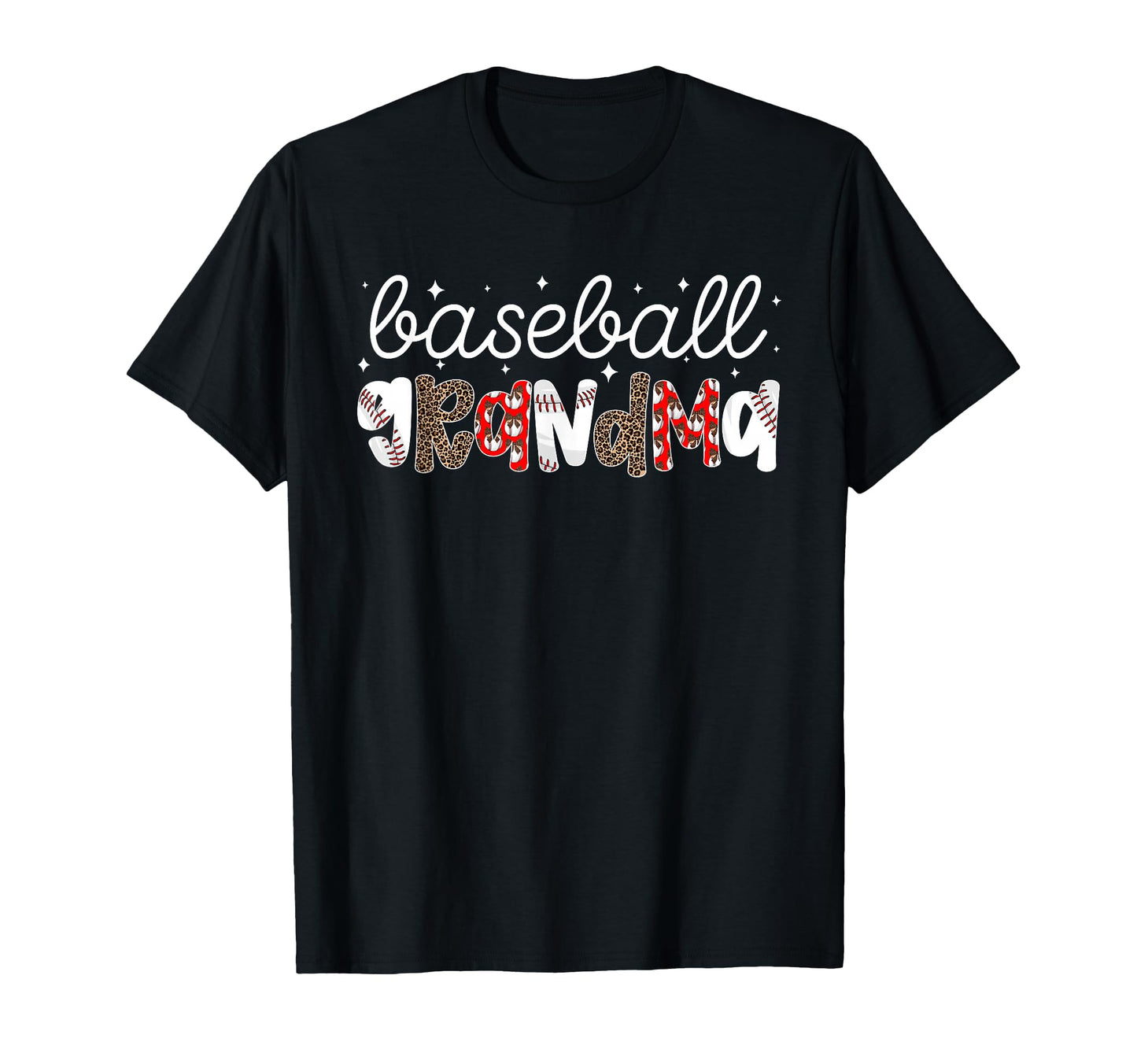 Baseball Grandma Leopard Grandma Baseball T-Shirt - Graphic Print Unisex - T-Shirt, Sweatshirt, Hoodie