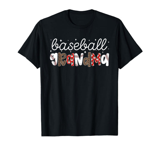 Baseball Grandma Leopard Grandma Baseball T-Shirt - Graphic Print Unisex - T-Shirt, Sweatshirt, Hoodie