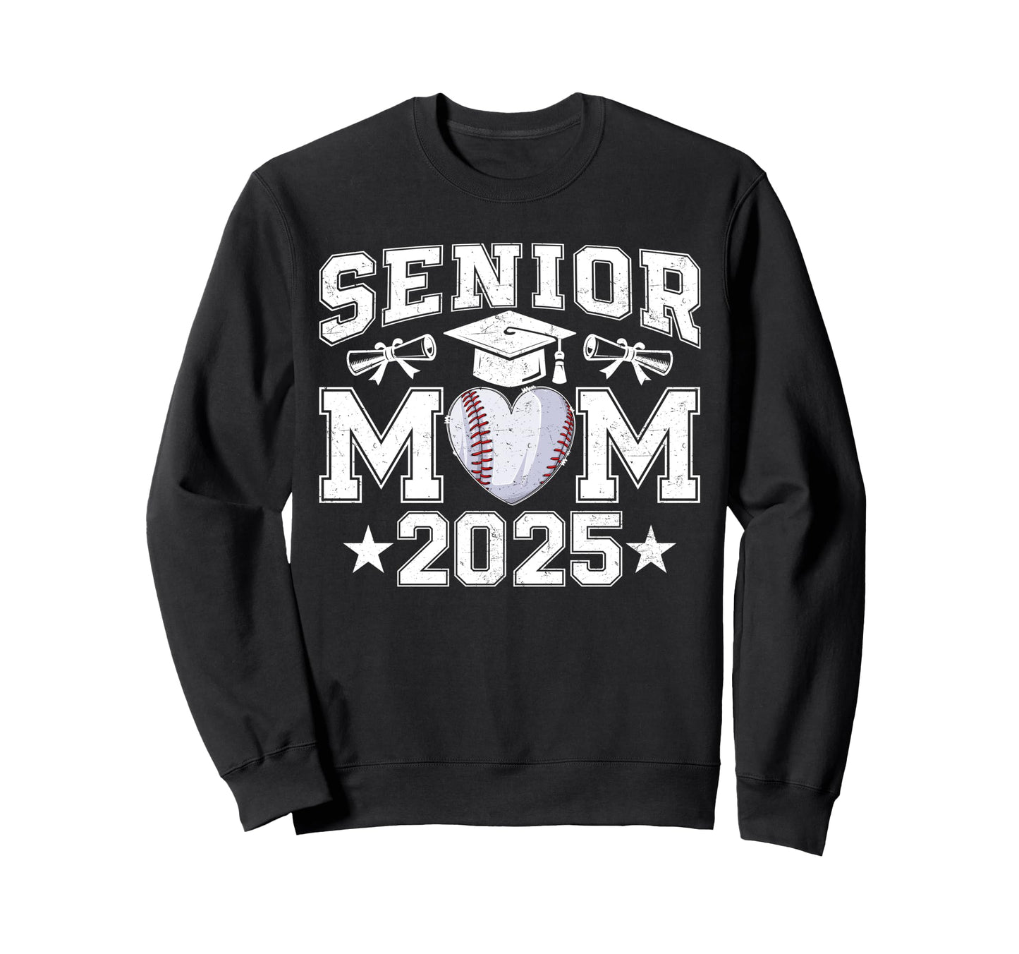 Senior Mom 2025 Baseball Class 2025 Sweatshirt - Custom Art Print Unisex - T-Shirt, Sweatshirt, Hoodie