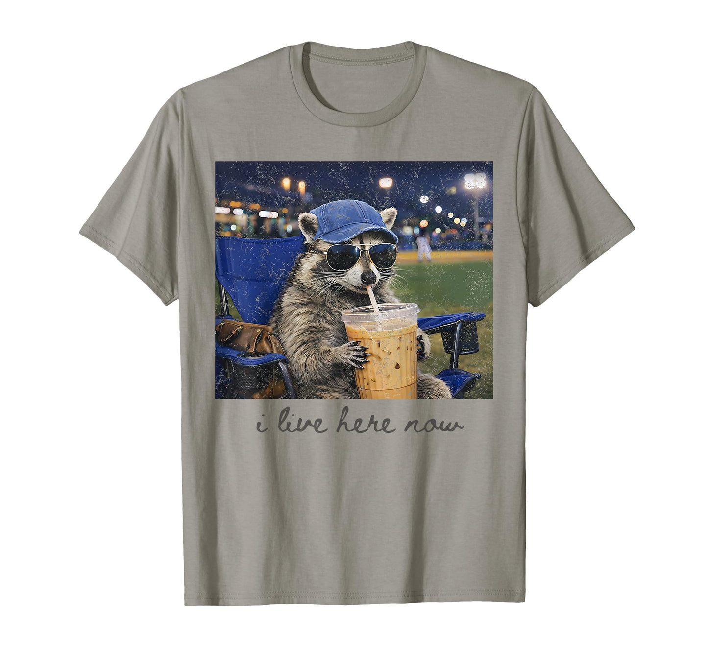 Funny Meme Raccoon Ballfield Baseball T-Shirt - Minimalist Print Unisex - T-Shirt, Sweatshirt, Hoodie