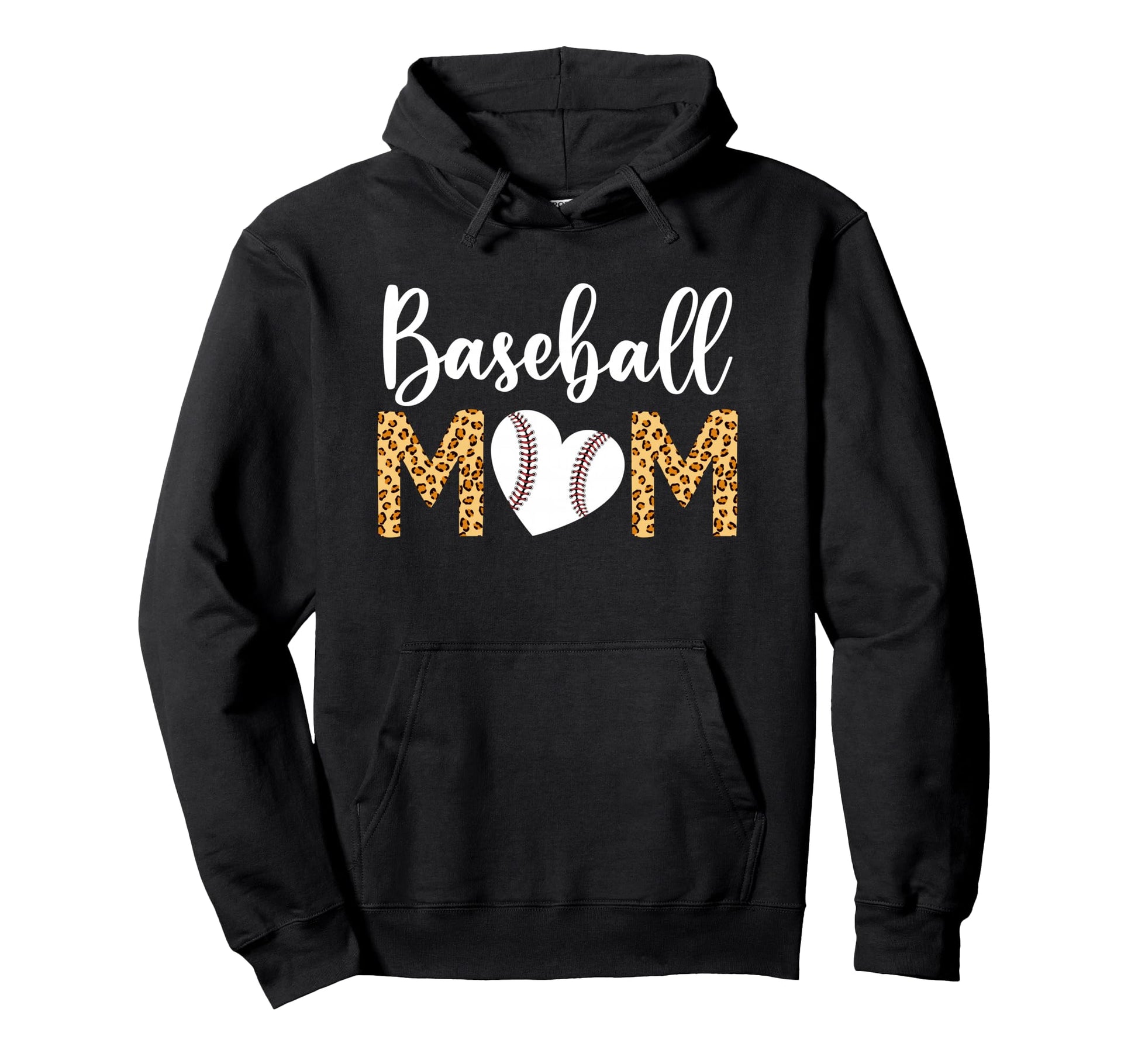 Baseball Mom Mothers Day Leopard Plaid Hoodie - Custom Art Print Unisex - T-Shirt, Sweatshirt, Hoodie