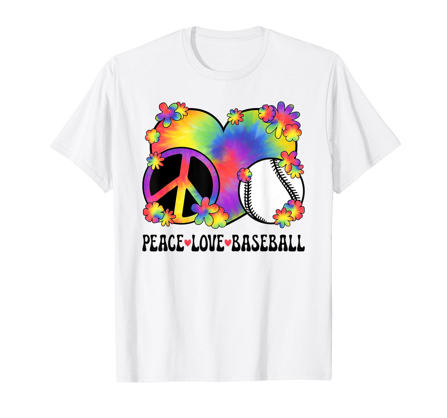 Peace Love Baseball Lover 60S 70S T-Shirt - Streetwear Style Men Women - T-Shirt, Sweatshirt, Hoodie