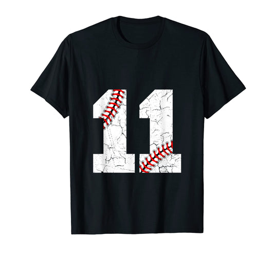 Baseball Jersey Number 11 Distressed T-Shirt - Aesthetic Graphic Men Women - T-Shirt, Sweatshirt, Hoodie