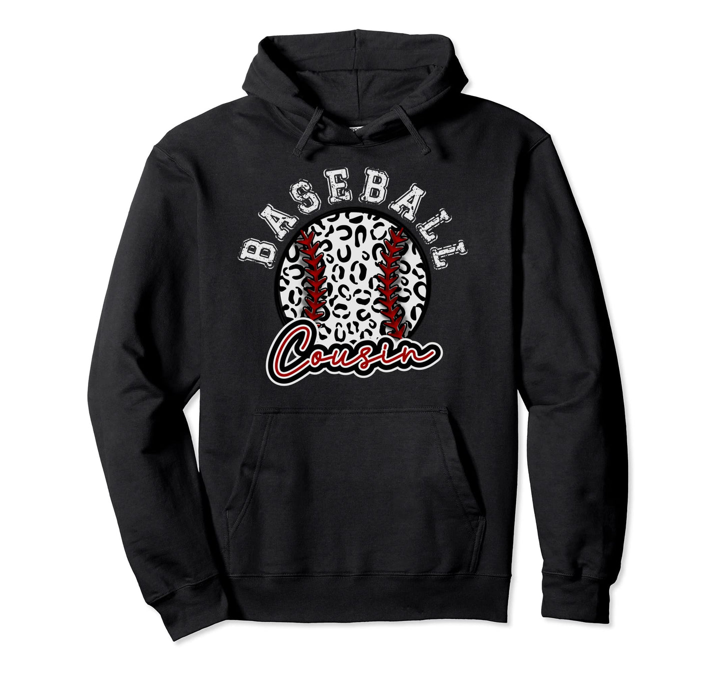Leopard Cheetah Baseball Cousin Hoodie - Casual Everyday Wear Unisex - T-Shirt, Sweatshirt, Hoodie